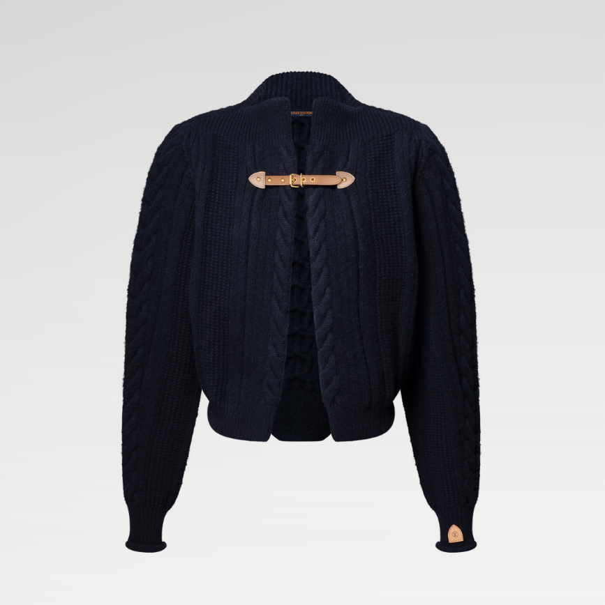 Louis Vuitton 1AJHNY Strap Front Cable-Knit Cardigan