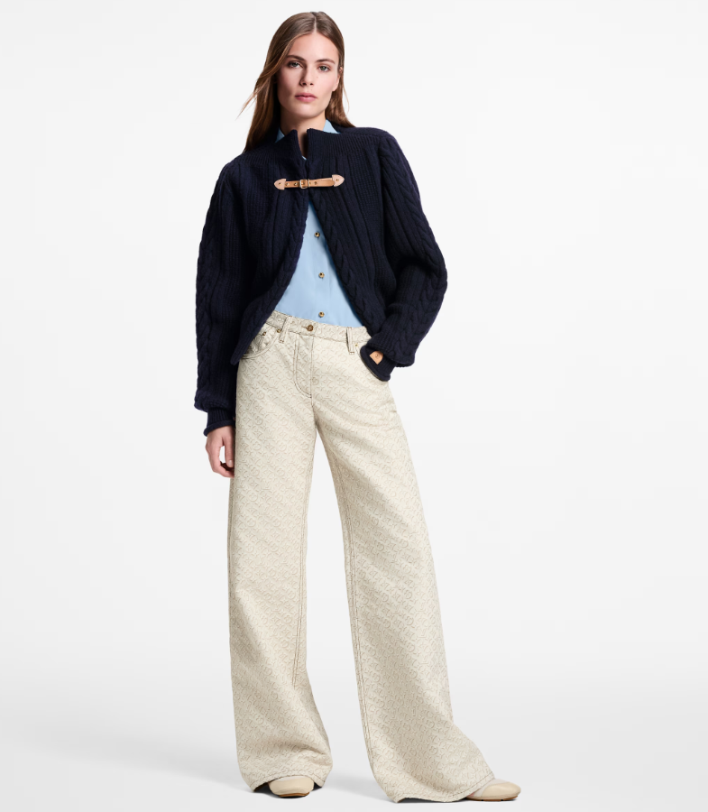 Louis Vuitton 1AJHNY Strap Front Cable-Knit Cardigan