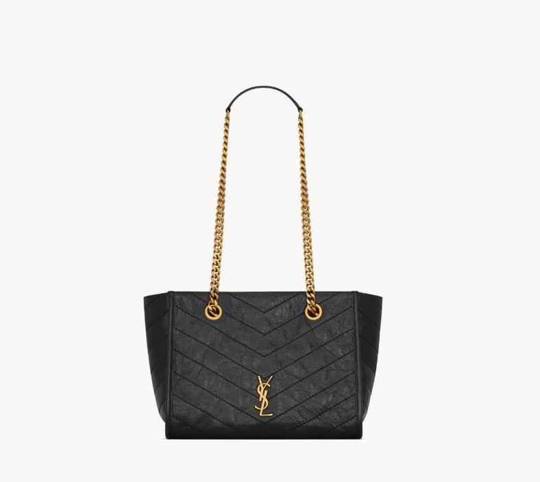 Saint Laurent NIKI Vintage Leather Small Shopping Bag in Black