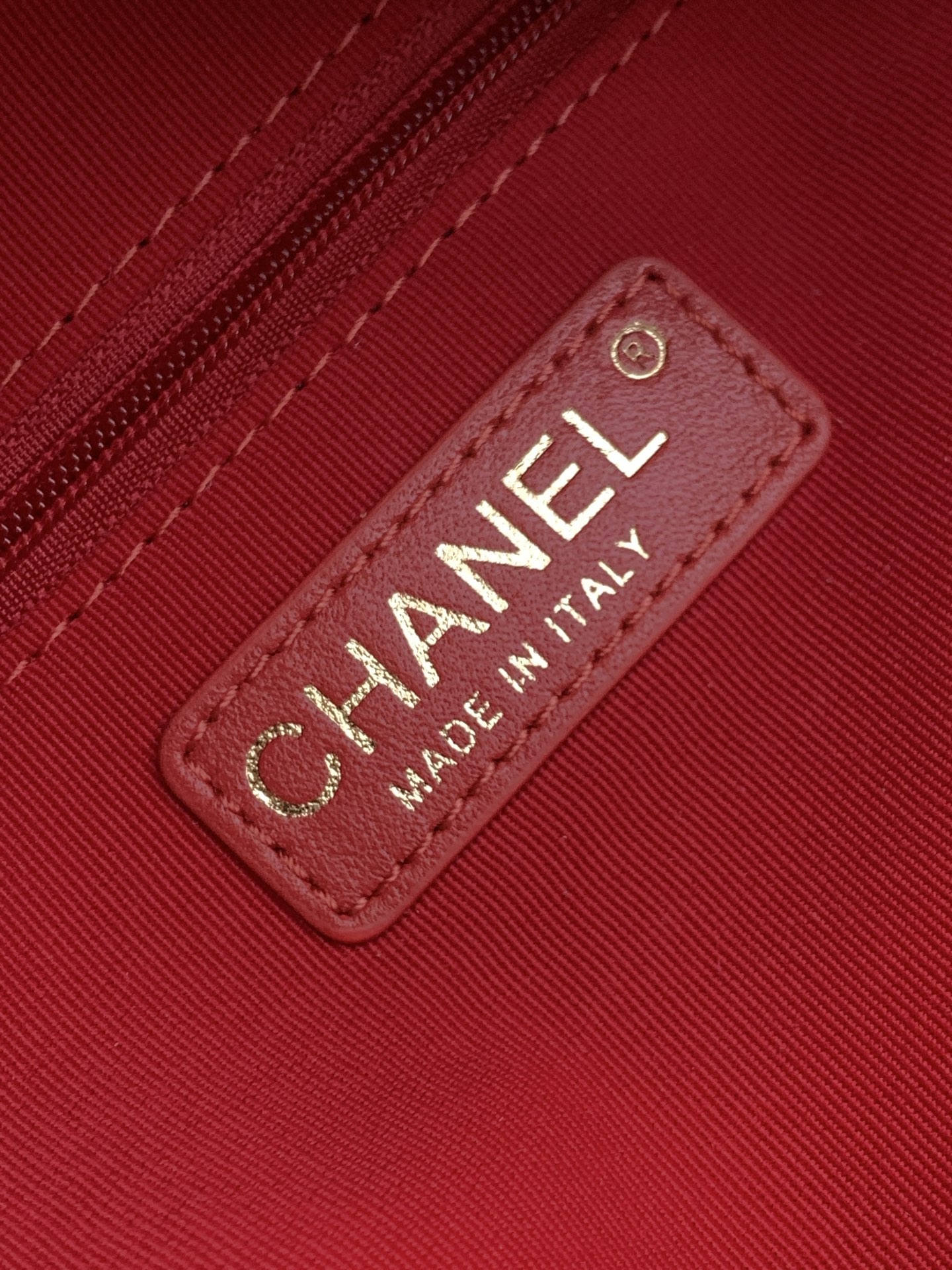 Chanel Red Fabric Bowling Bag