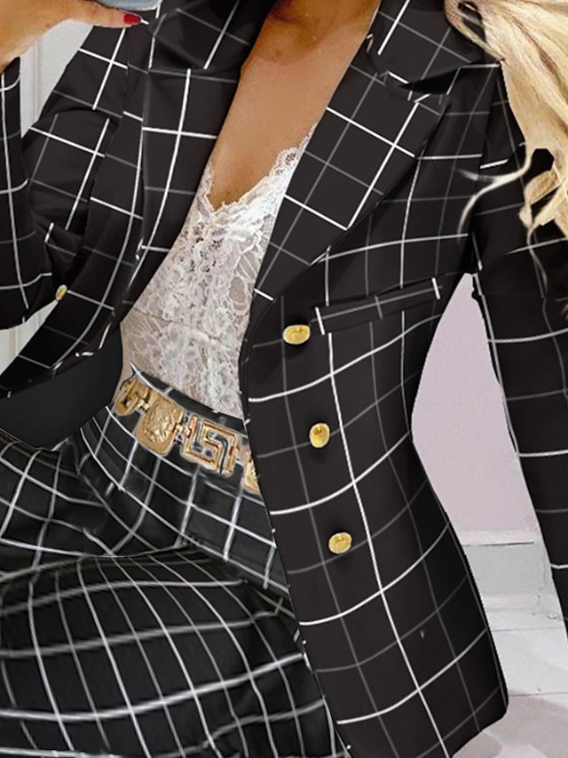 Women's Blazer Office Suit Pink Yellow Office Business Solid Color S M L XL