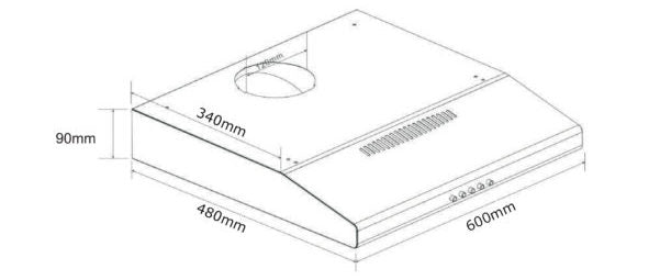 TCH6011TL 60CM SLIMLINE HOOD