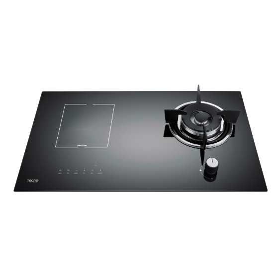 T788GI 73CM GAS-INDUCTION HYBRID GLASS HOB + FREE BASIC INSTALLATION