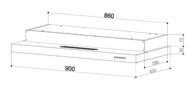 TH979-3M 90CM SLIMLINE HOOD