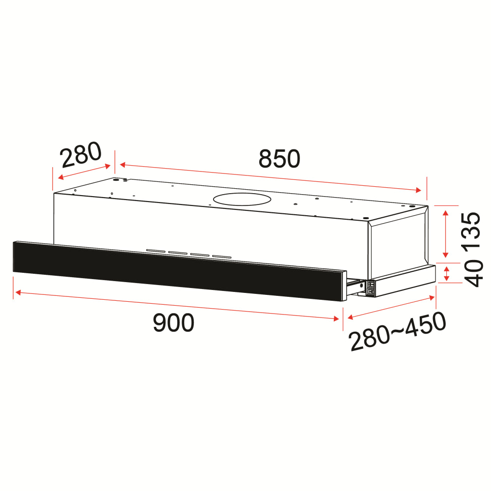 EFCH9402AL 90CM TELESCOPIC HOOD