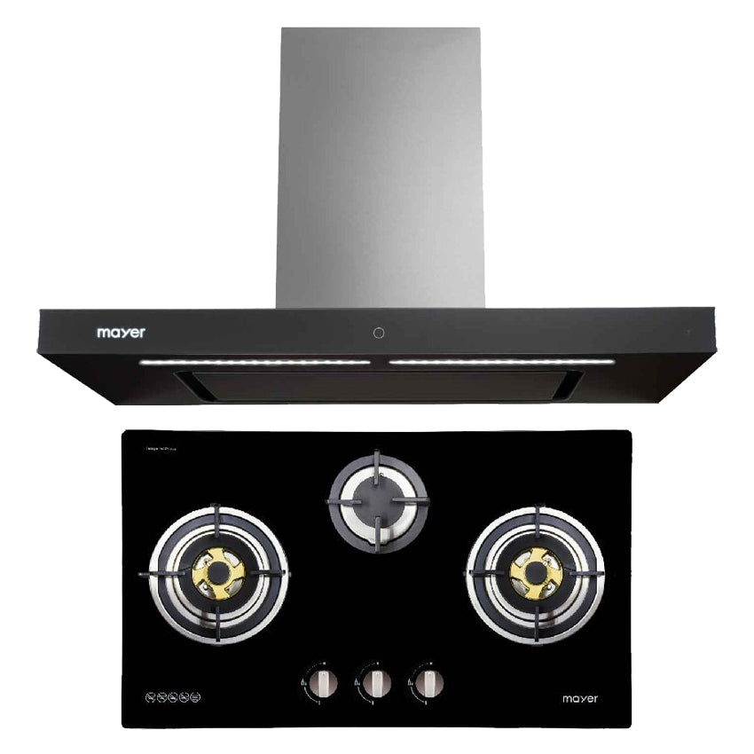 MMGH883HI 86CM GAS HOB & MMBCH900I CHIMNEY HOOD