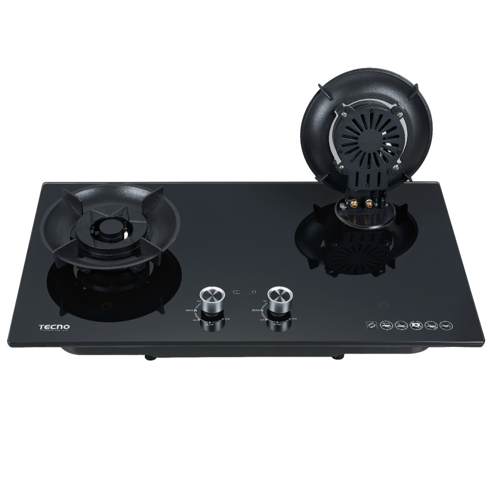 T-762FLIP-T 76CM FLIP UP 2-BURNER GAS HOB + FREE BASIC INSTALLATION