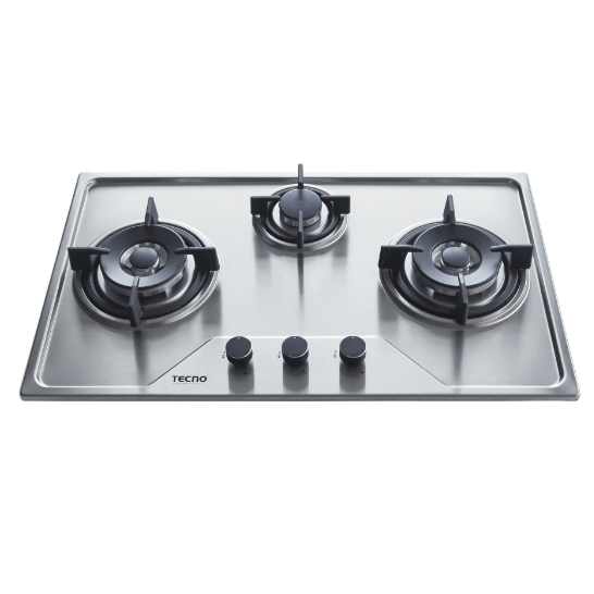 TS7633TRSV 76CM 3-BURNER GAS HOB + FREE BASIC INSTALLATION