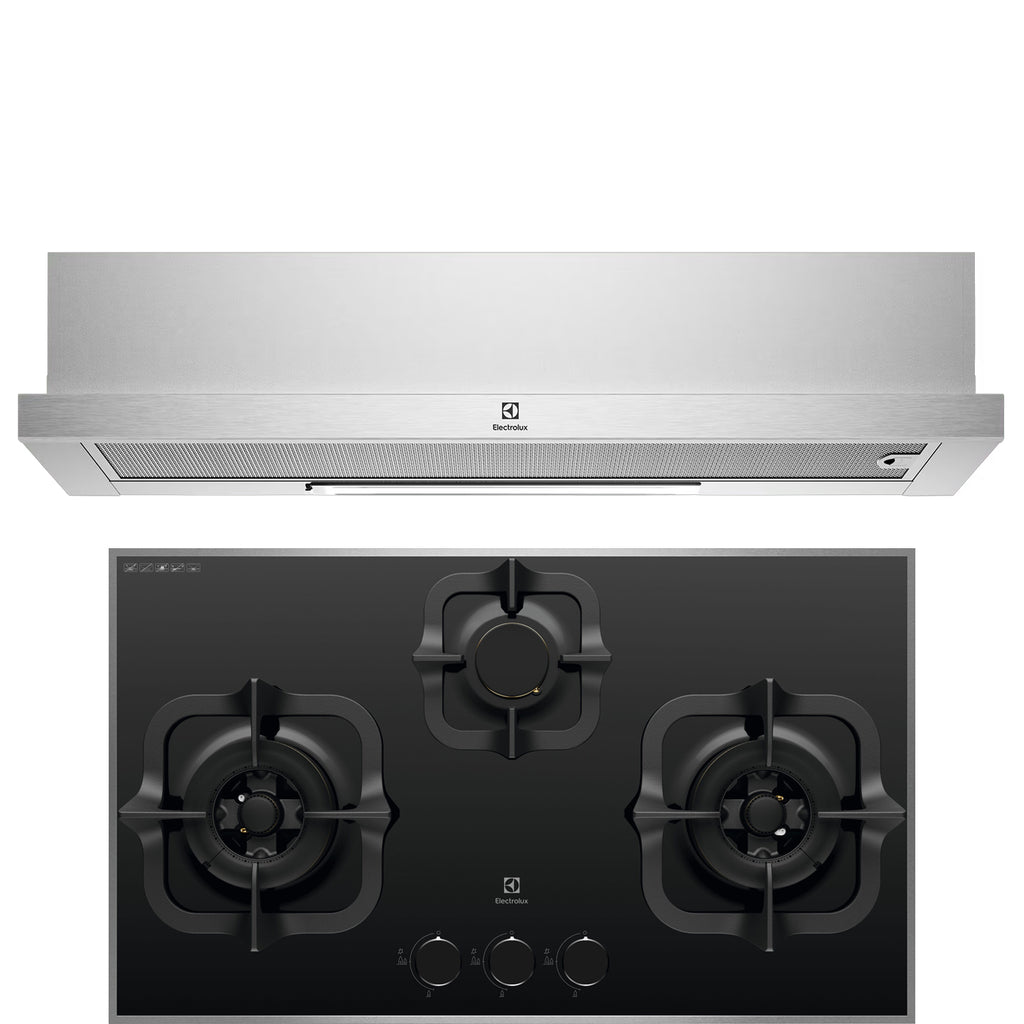 BUNDLE: ECP9541X 90CM PULL-OUT EXTRACTOR HOOD & EGT7836BEP 78CM 3-BURNER TG GAS HOB / Free $70 Cold Storage Voucher & $50 MEGA Voucher