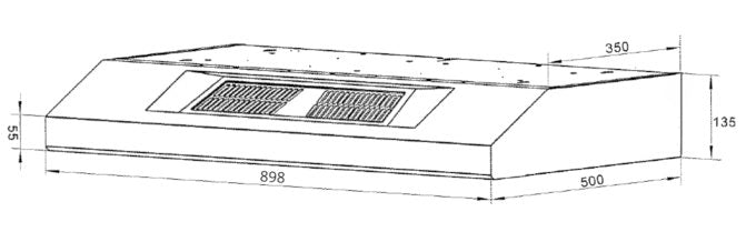 TCH900SS 90CM SLIMLINE HOOD