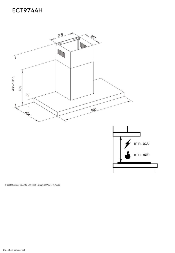 90CM BUNDLE: ECT9744H CHIMNEY HOOD & EHG9350 3-BURNER GAS HOB / Free $70 Cold Storage Voucher & $50 MEGA Voucher