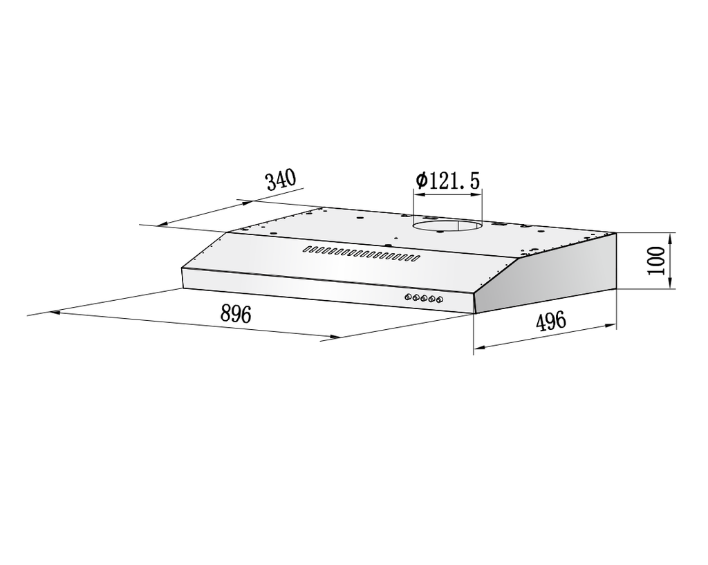 RH-S95A-SSVR 90CM SLIMELINE HOOD