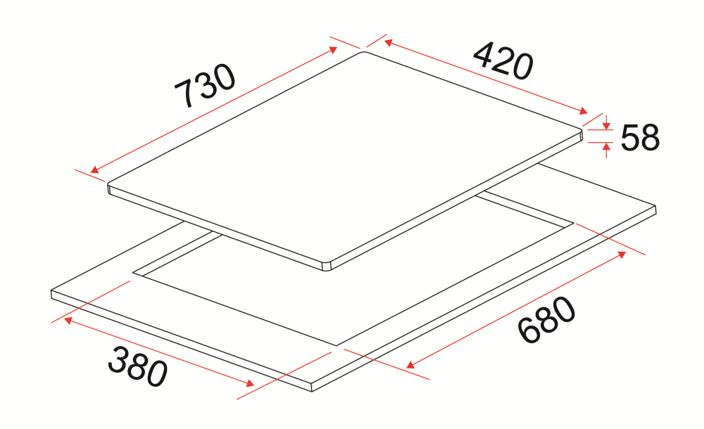 HBBI2730A 70CM 2-ZONE INDUCTION HOB WITH SENSOR TOUCH