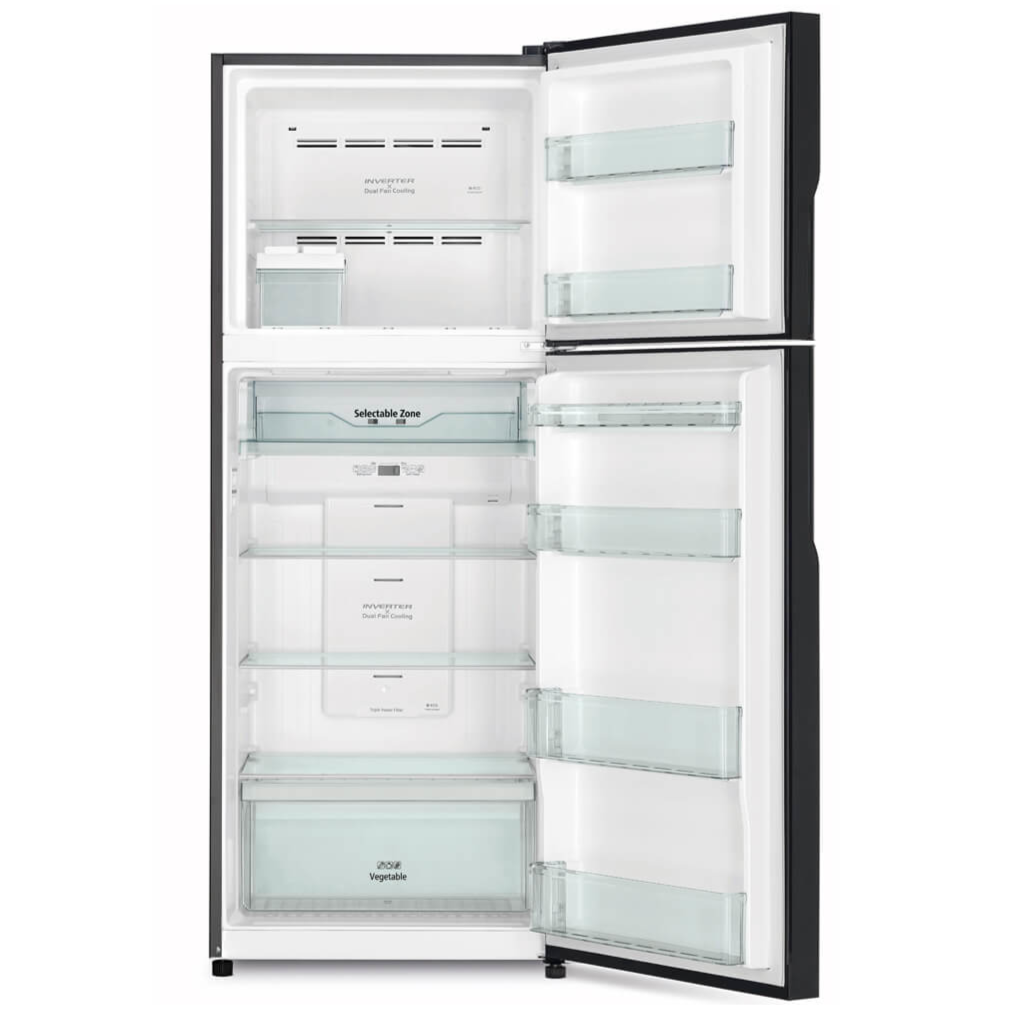 R-VGX450PMS9 366L 2-DOOR GLASS FRIDGE