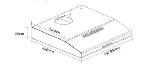TCH9010TL 90CM SLIMLINE HOOD