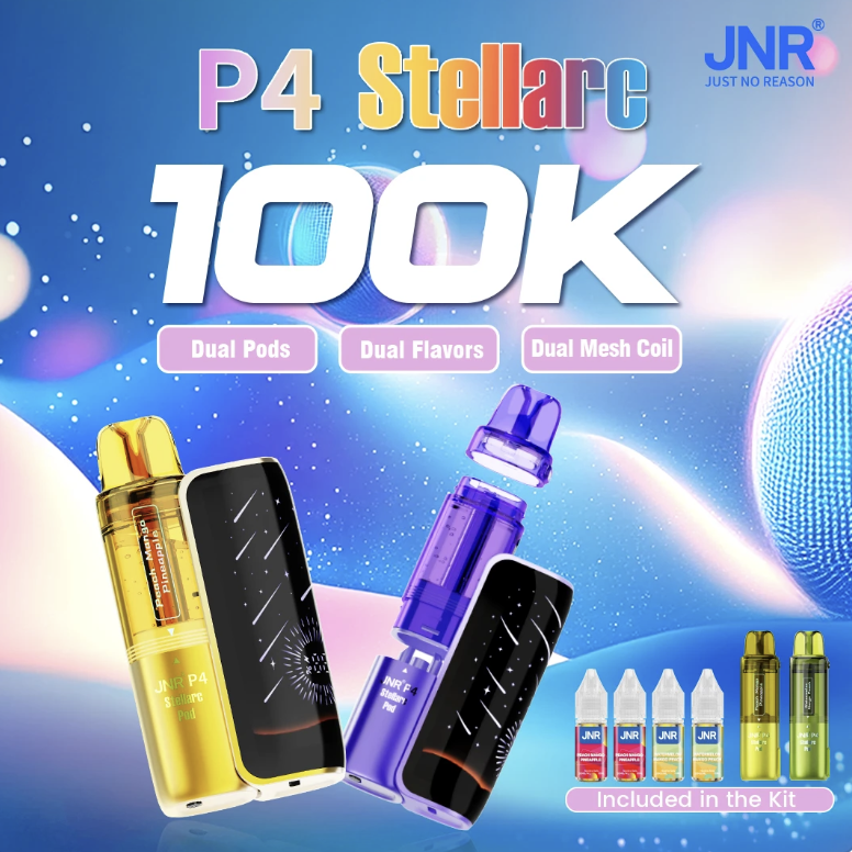JNR Vape P4 Stellarc 100K Puffs Kit - Refillable & Replaceable Pod Vape - Vape Grok