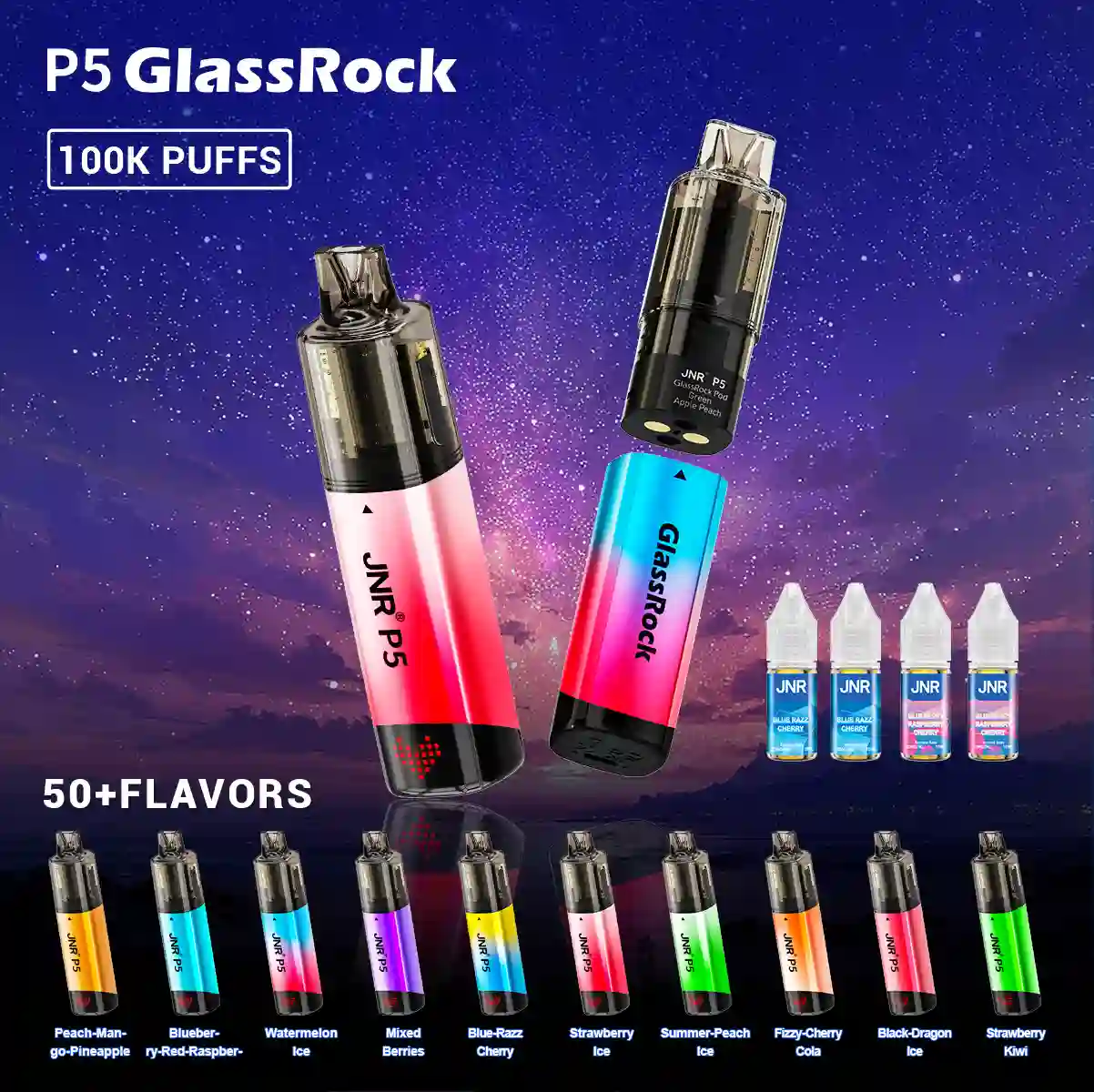 JNR P5 GlassRock 100K Puffs Kit Replaceable Pod Vape - Vape Grok