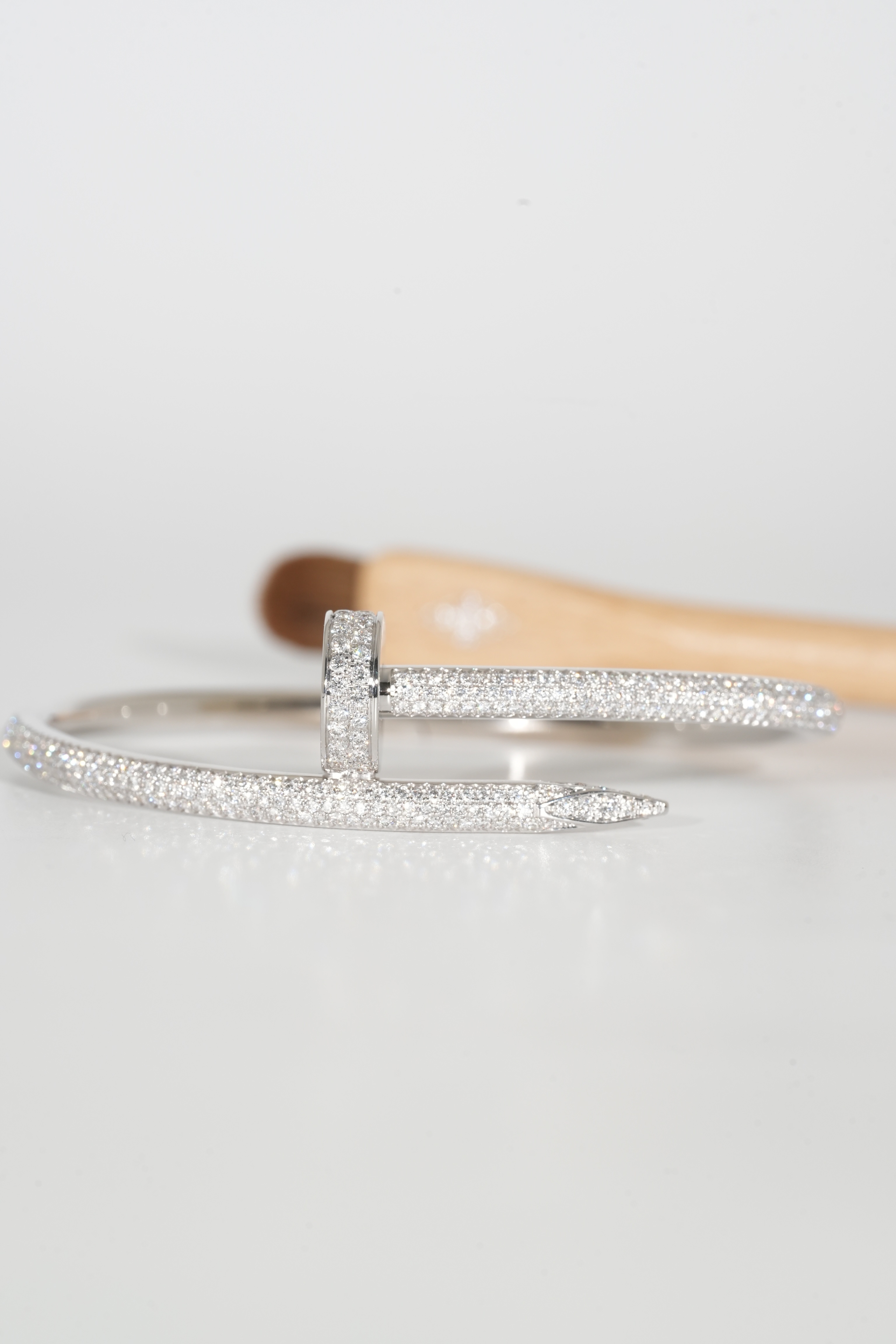 Cartier Thick Full-Diamond Juste Un Clou Bangles