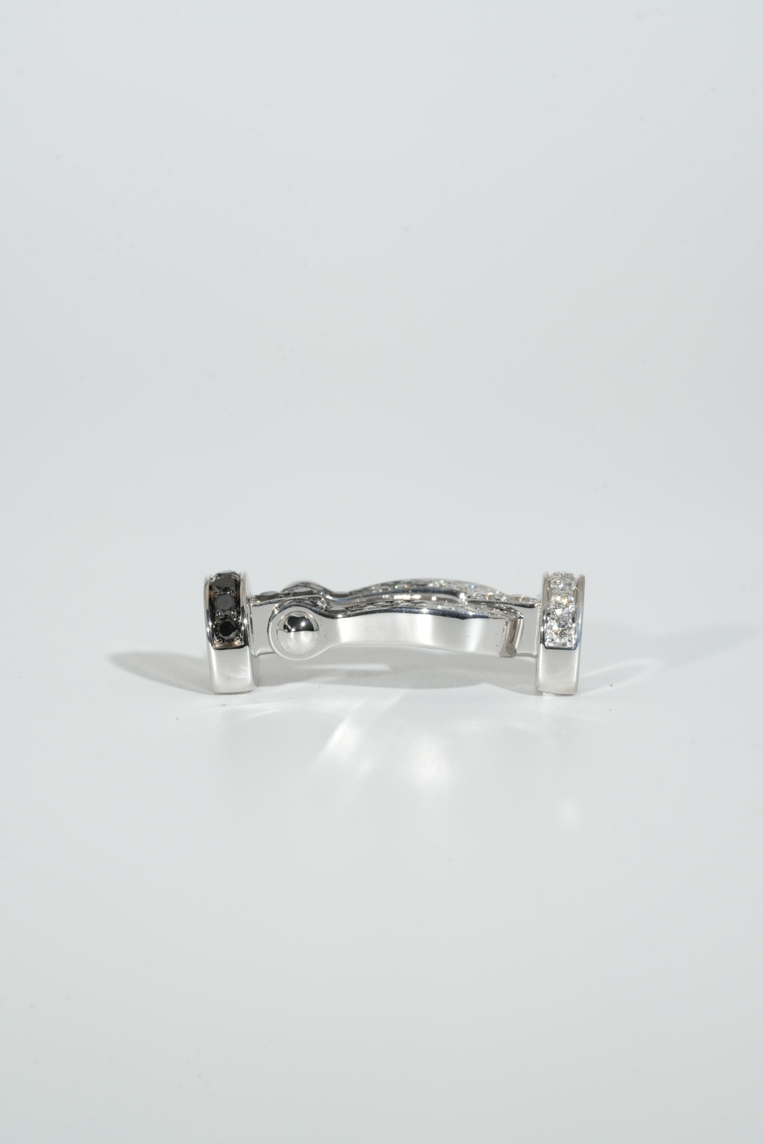 BVLGARI Black Onyx Fan Pendant Necklace with Diamond Edge