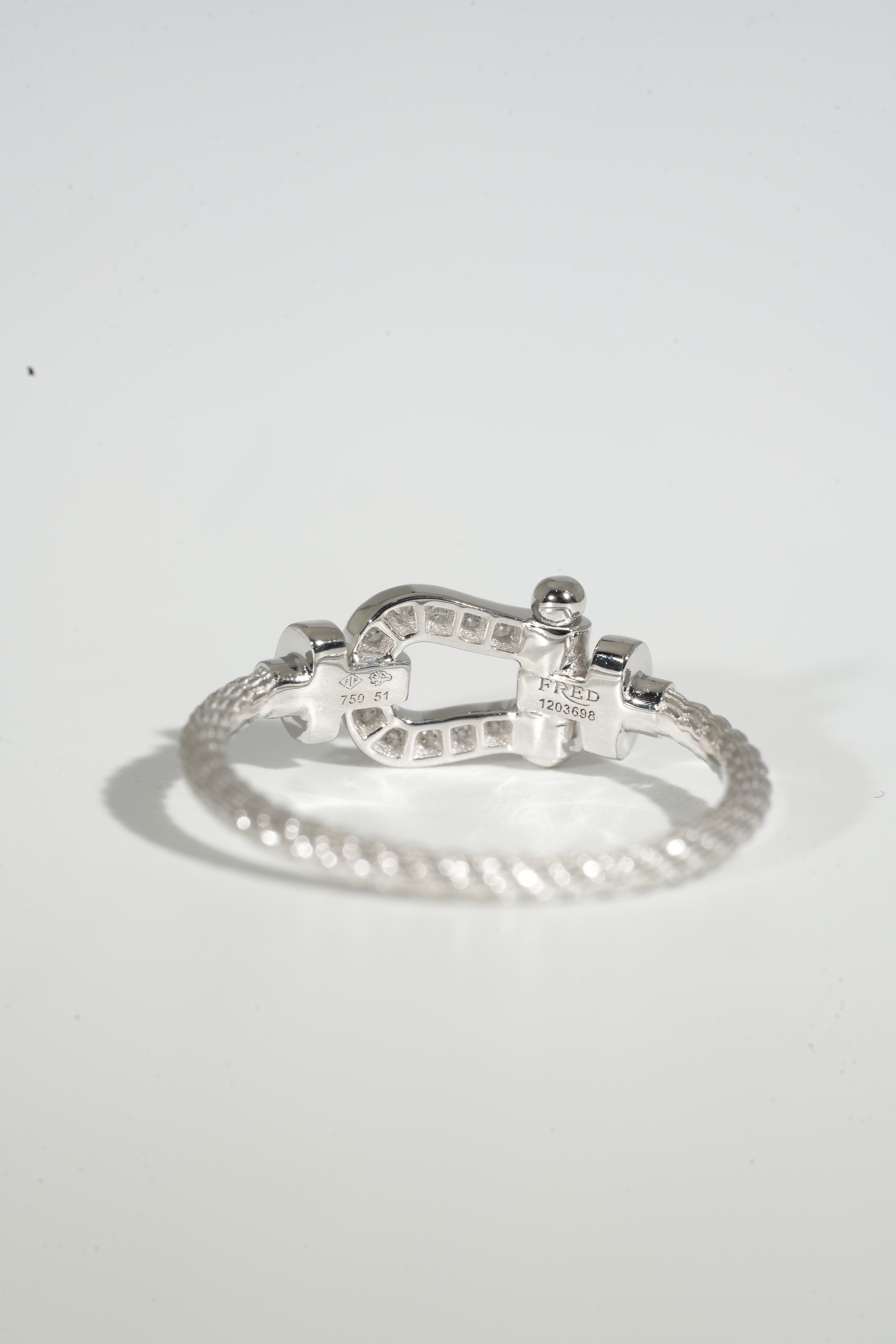 FRED Full-Diamond Horseshoe Buckle Ring