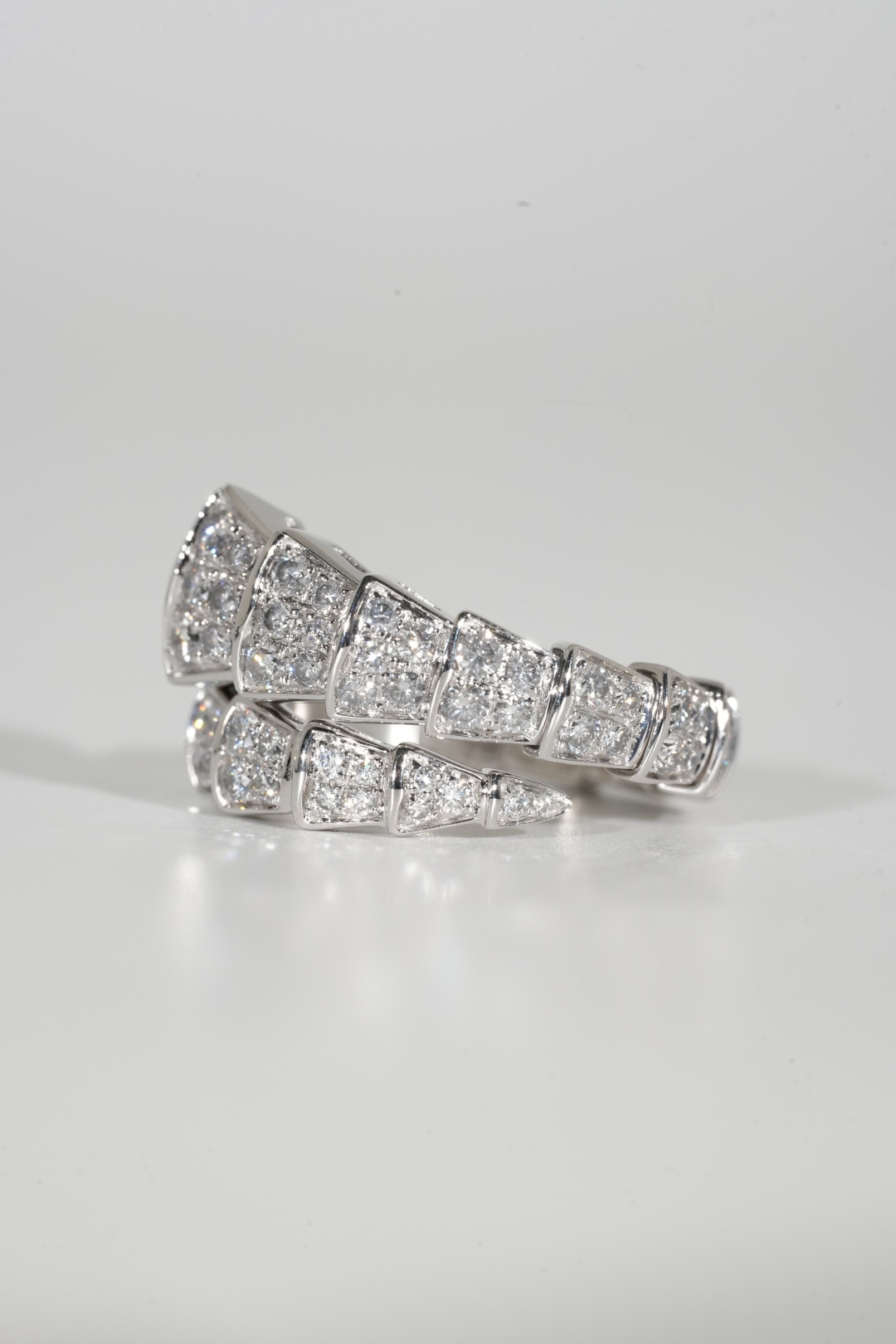 BVLGARI Wide Full-Diamond Serpenti Ring