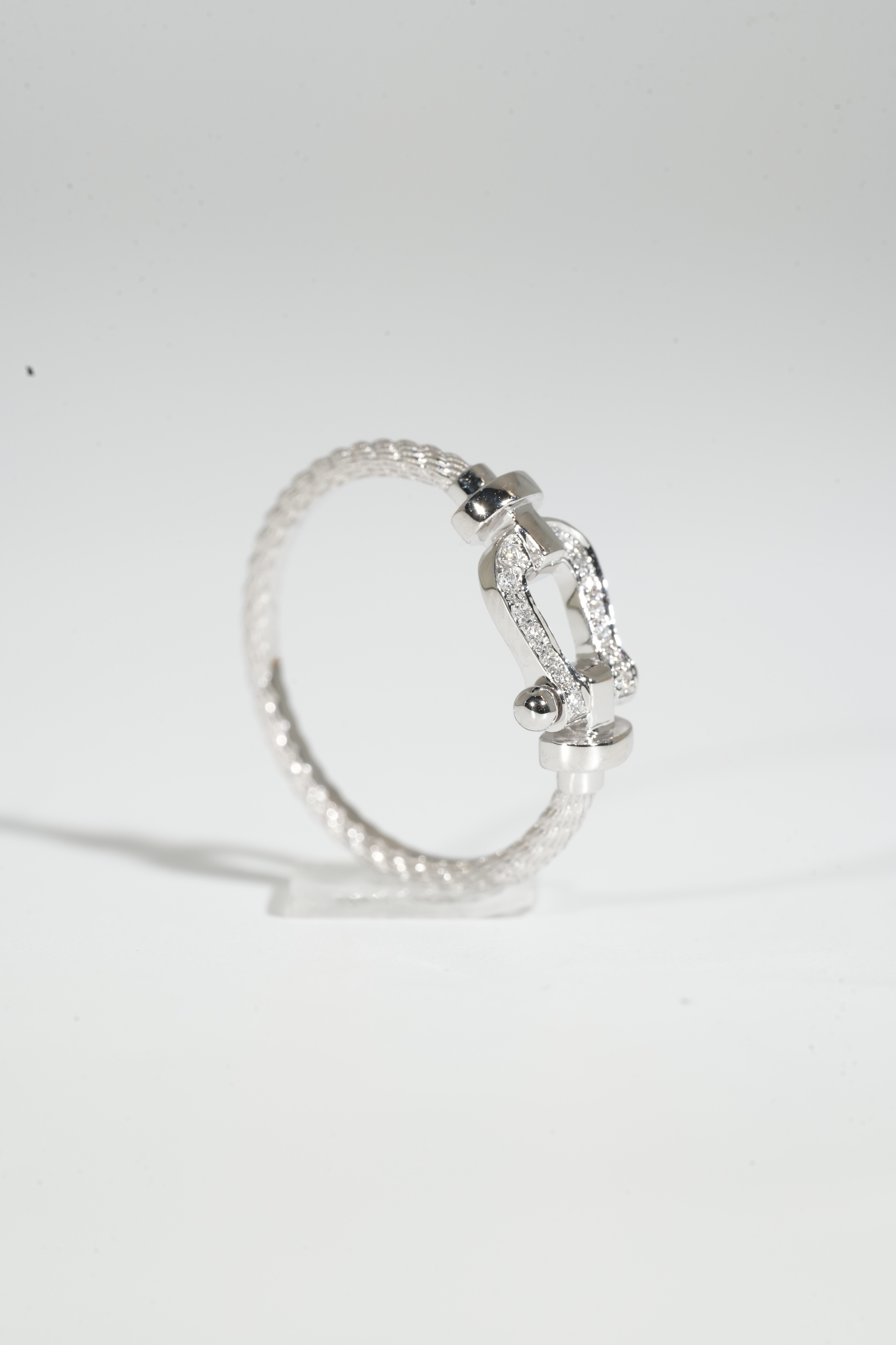 FRED Full-Diamond Horseshoe Buckle Ring