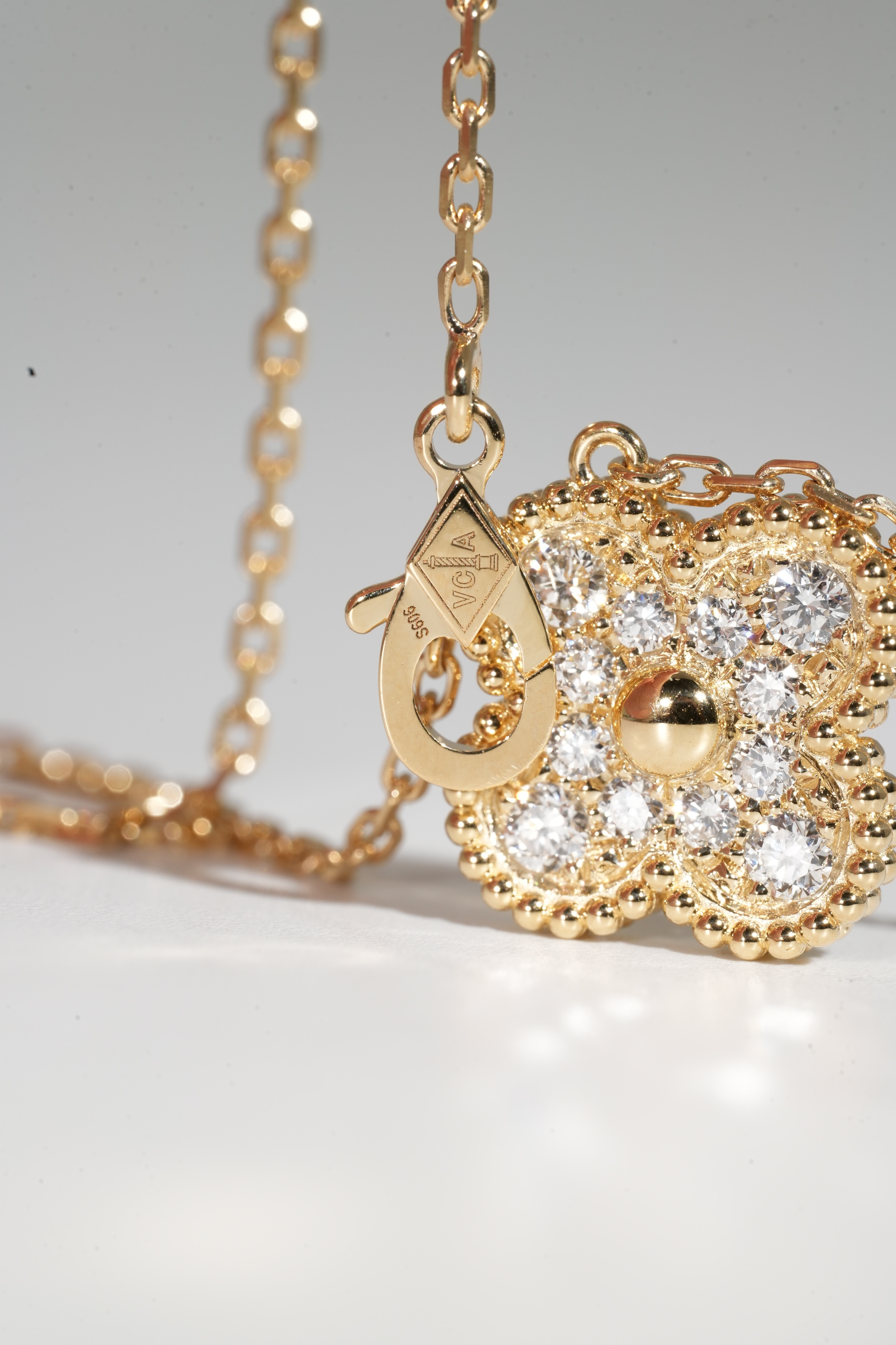 VCA Pavé Diamond Single Flower Necklace