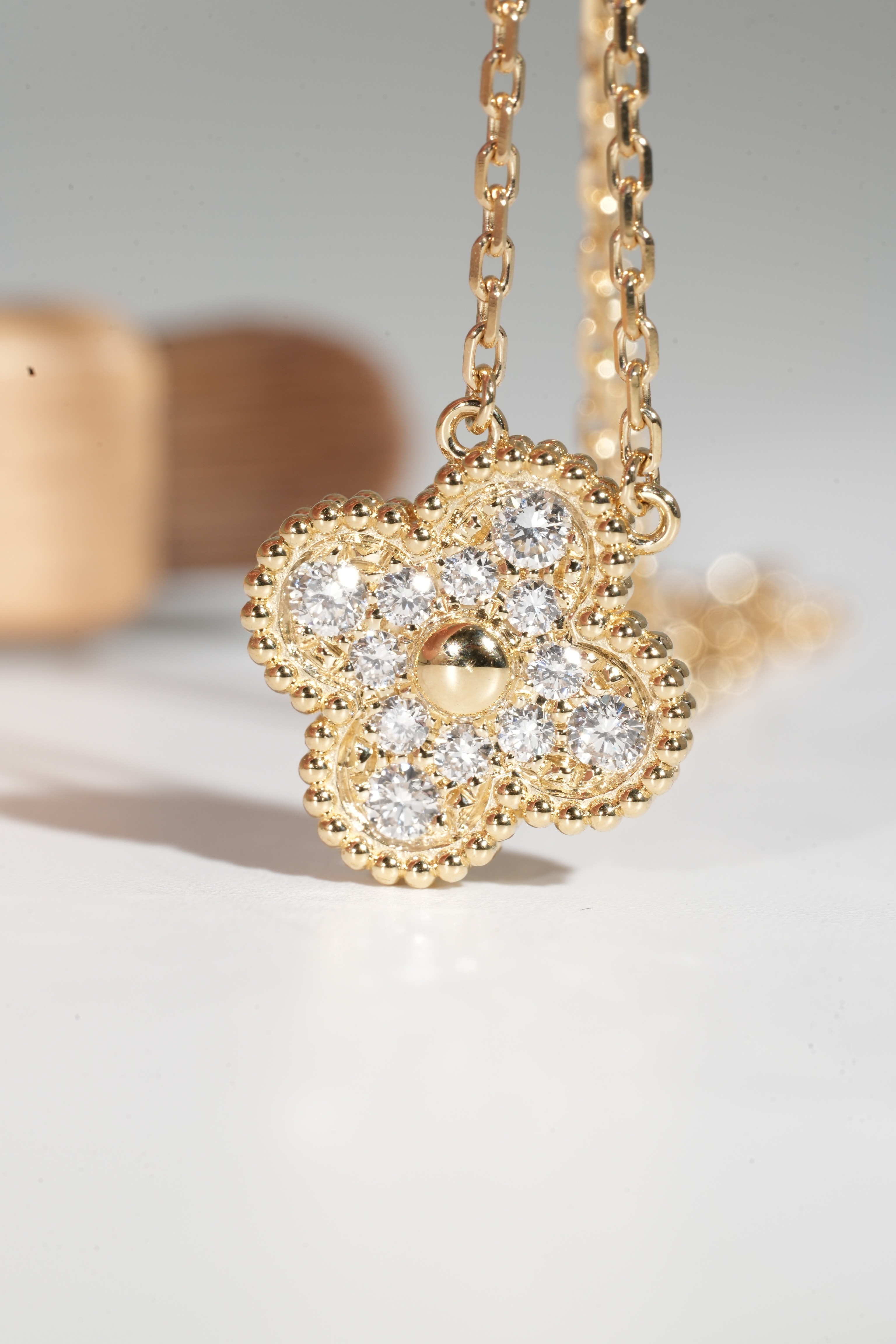 VCA Pavé Diamond Single Flower Necklace