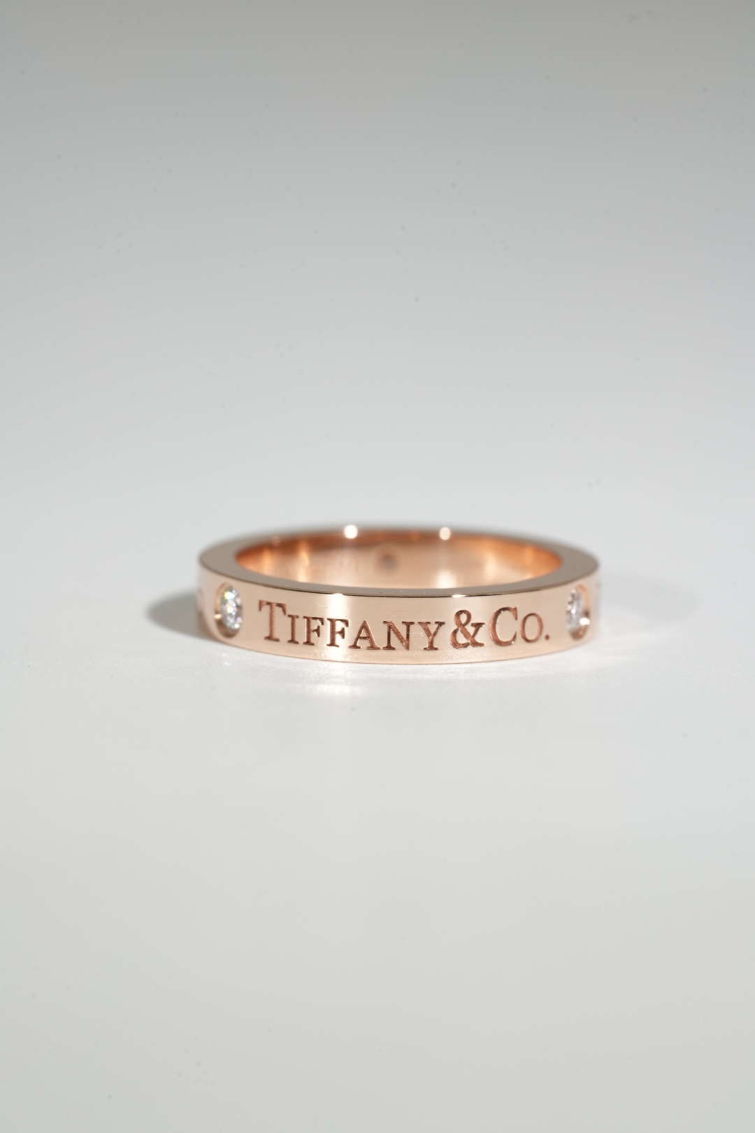 Tiffany Three-Diamond Engraved Ring