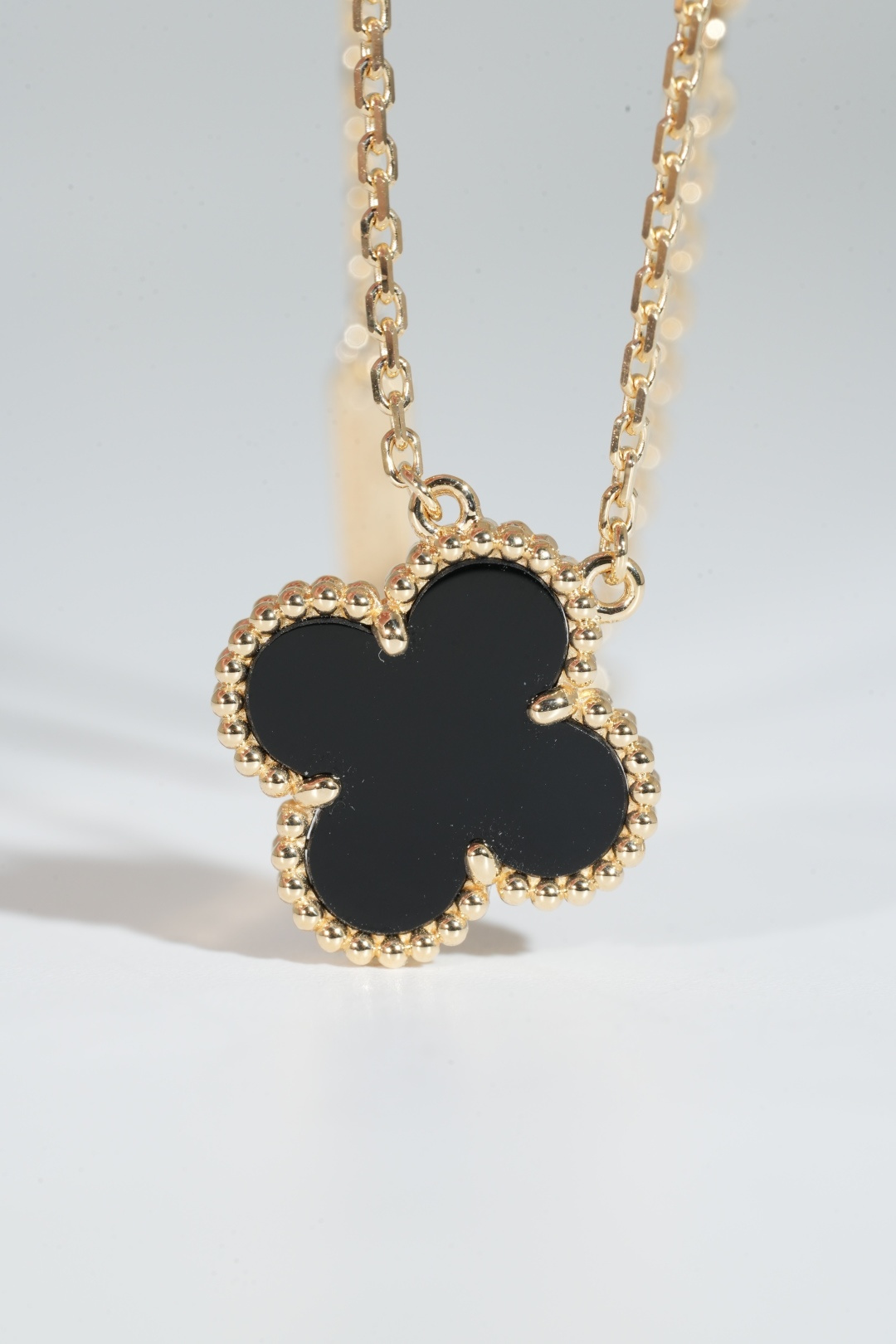 VCA Black Onyx Single-Motif Necklace