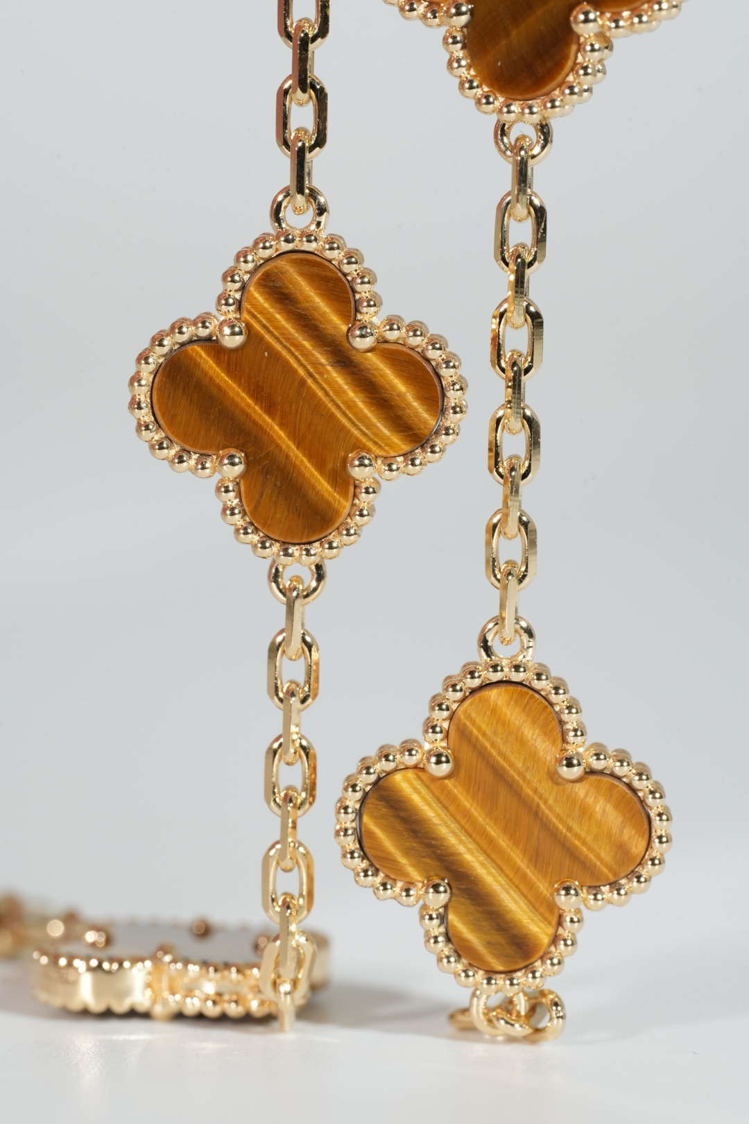 VCA Tiger’s Eye Five-Motif Bracelet