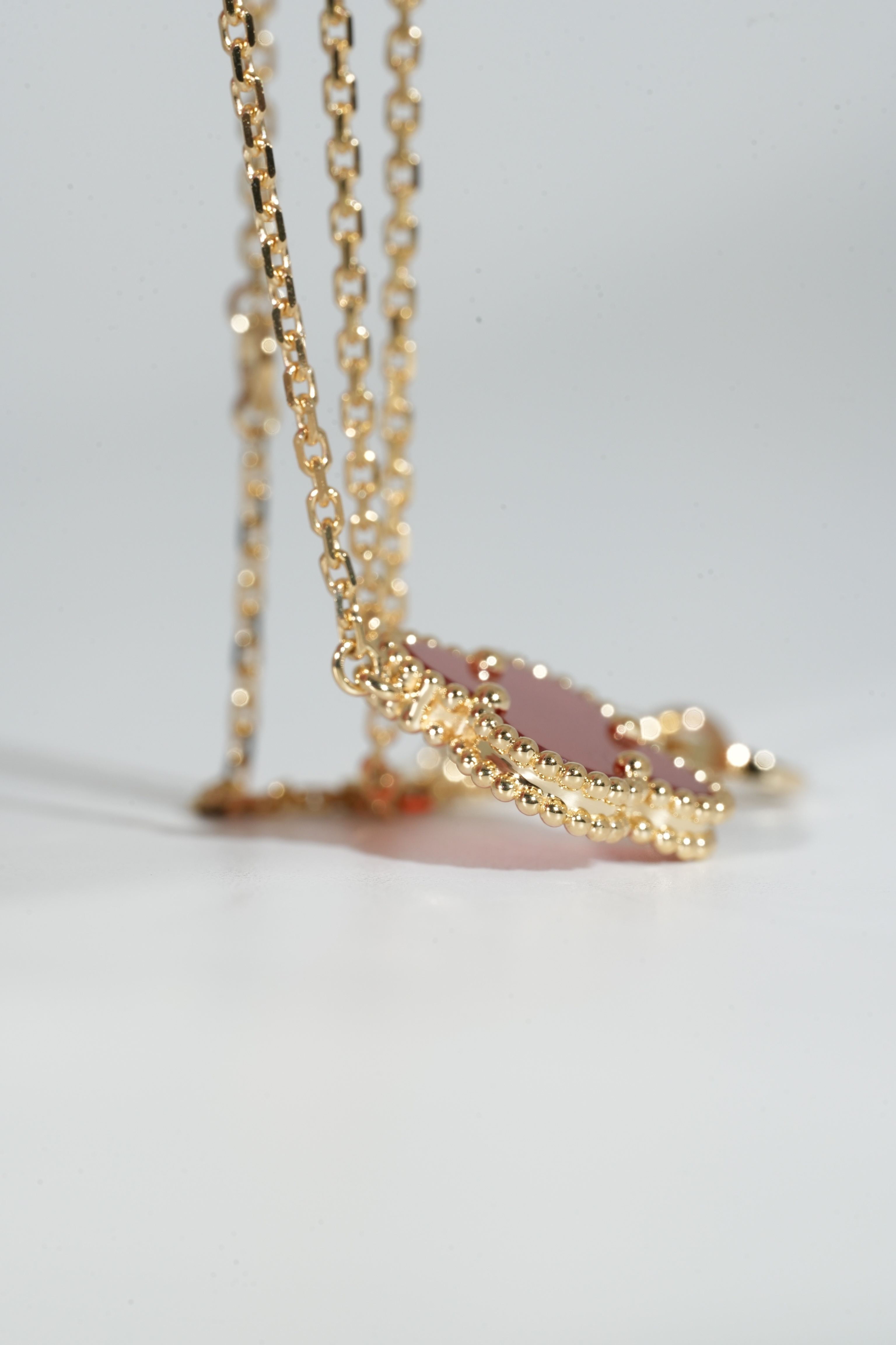 VCA Carnelian Single-Motif Necklace