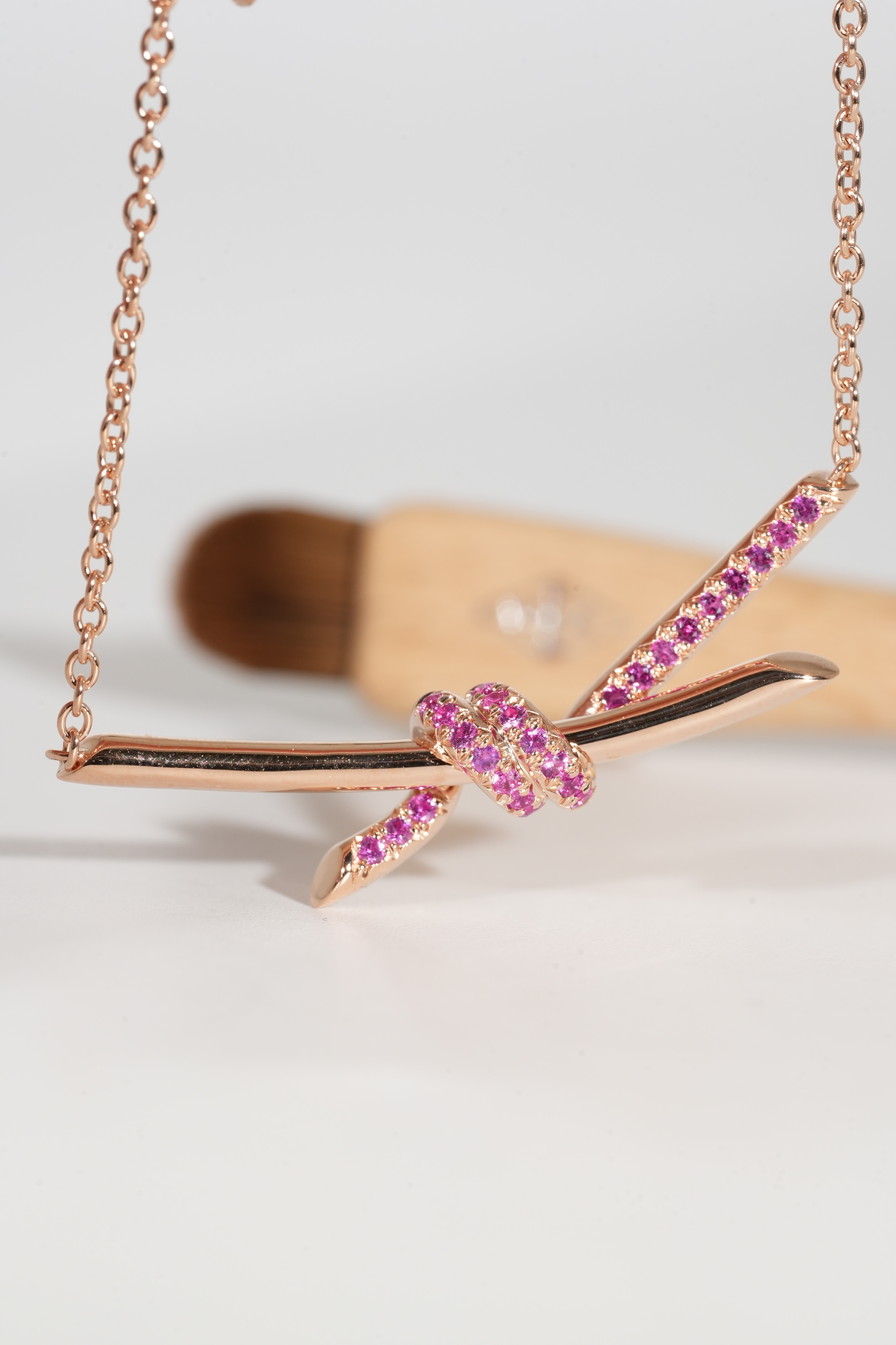 Tiffany Pink & Blue Sapphire Knot Necklace