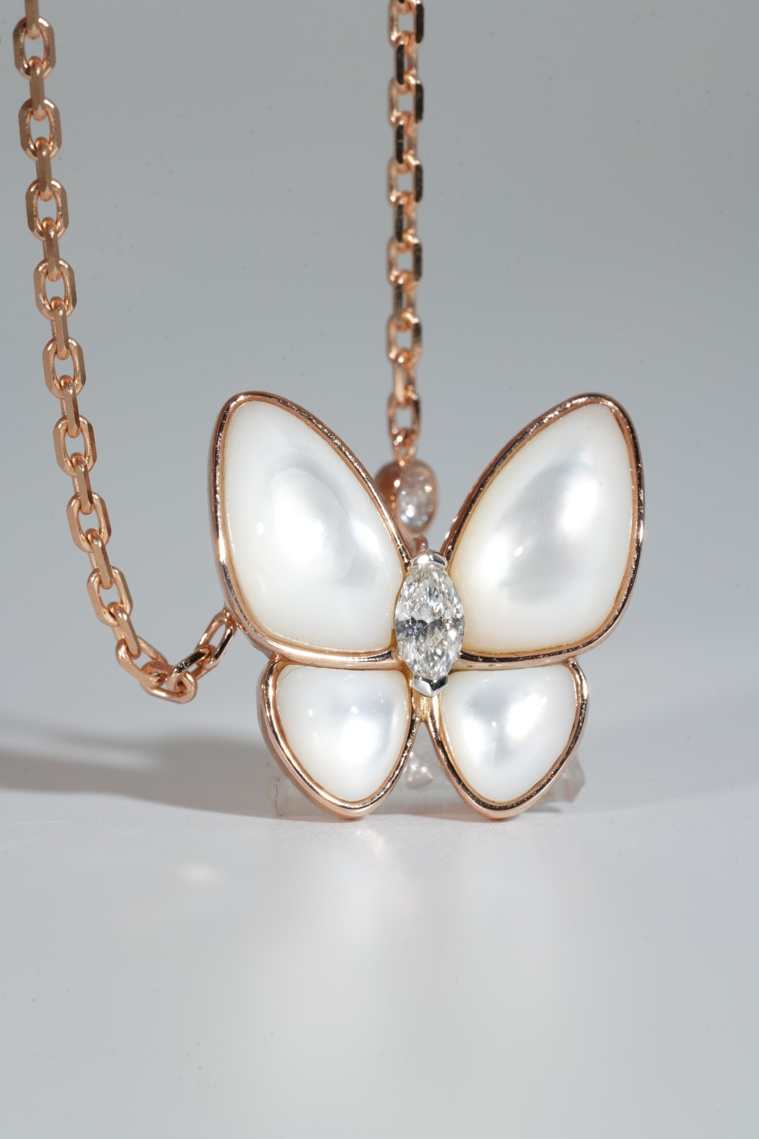 VCA Mother-of-Pearl Butterfly Pendant Necklace