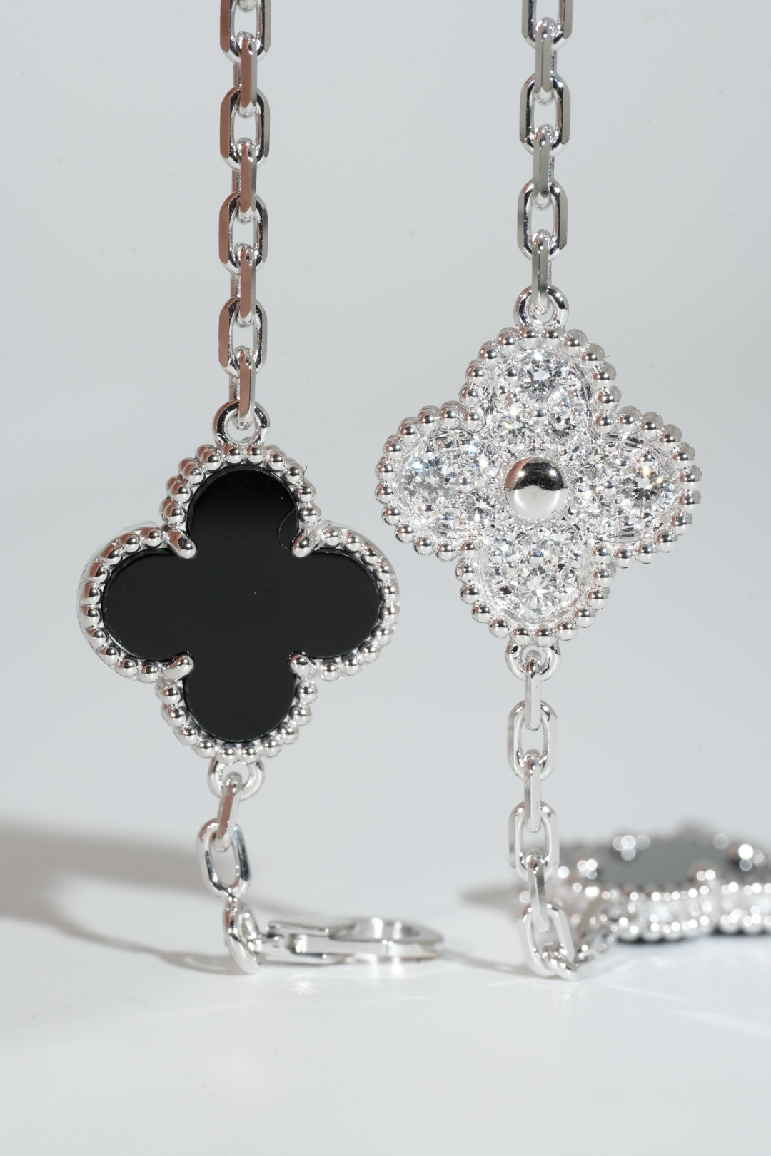 VCA Pavé Diamond Five-Motif Bracelet (“Panda” Style)