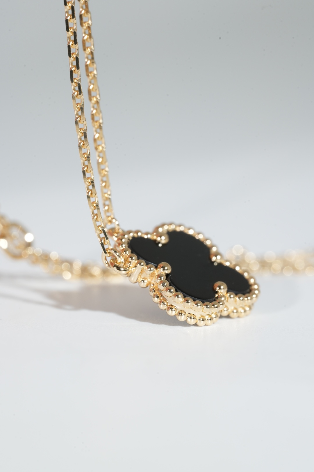 VCA Black Onyx Single-Motif Necklace