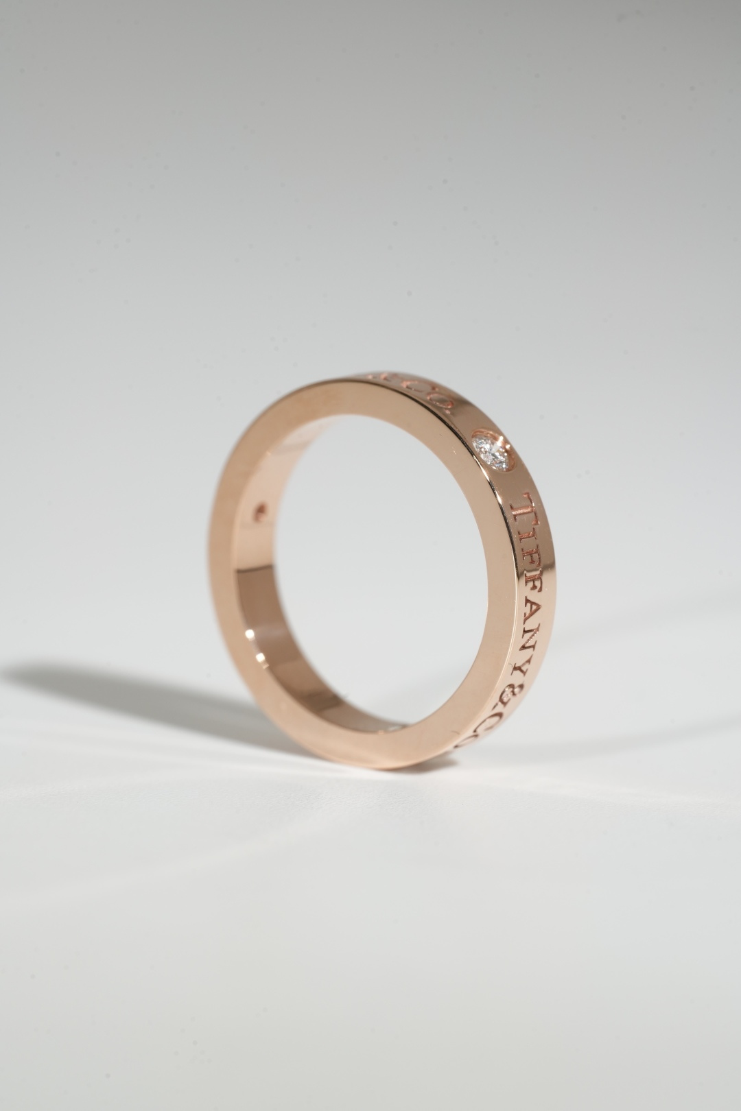 Tiffany Three-Diamond Engraved Ring