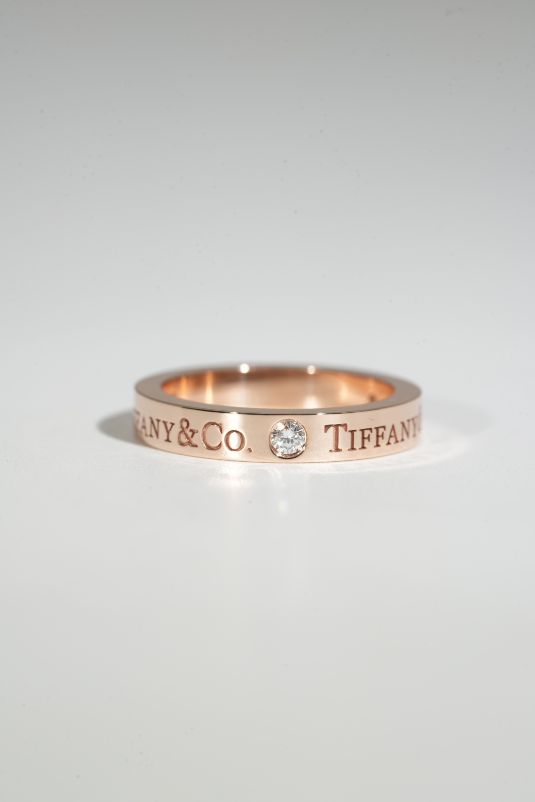 Tiffany Three-Diamond Engraved Ring