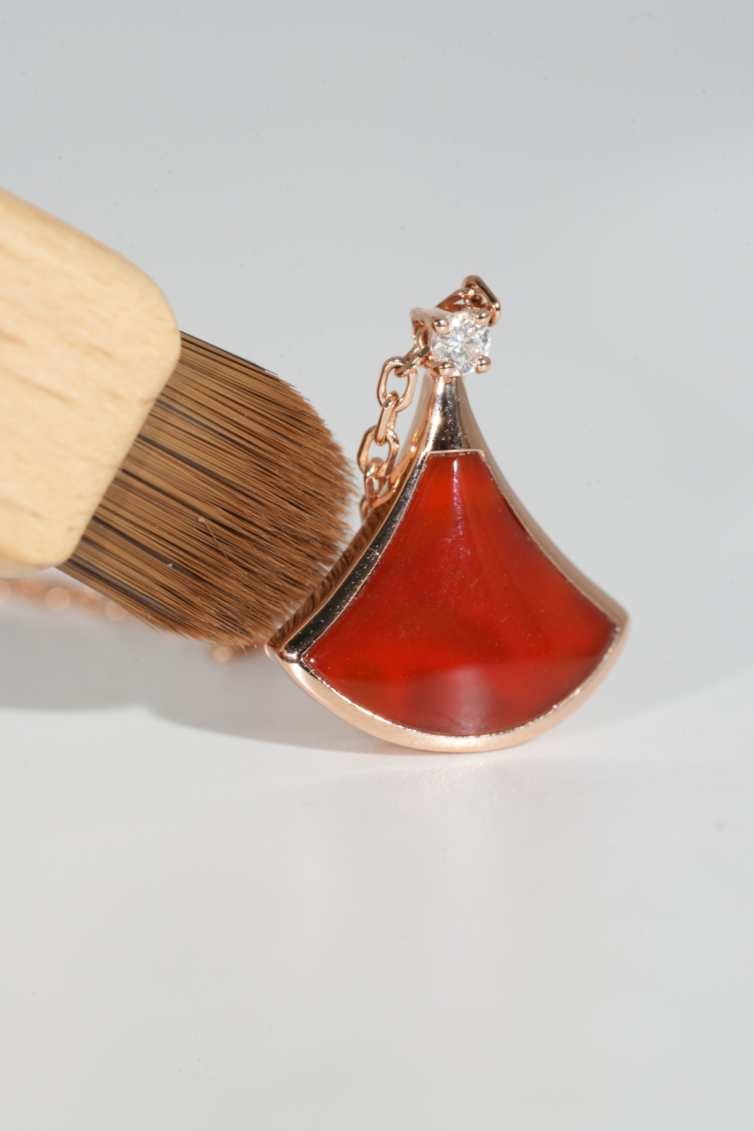 BVLGARI Carnelian Fan Pendant Necklace