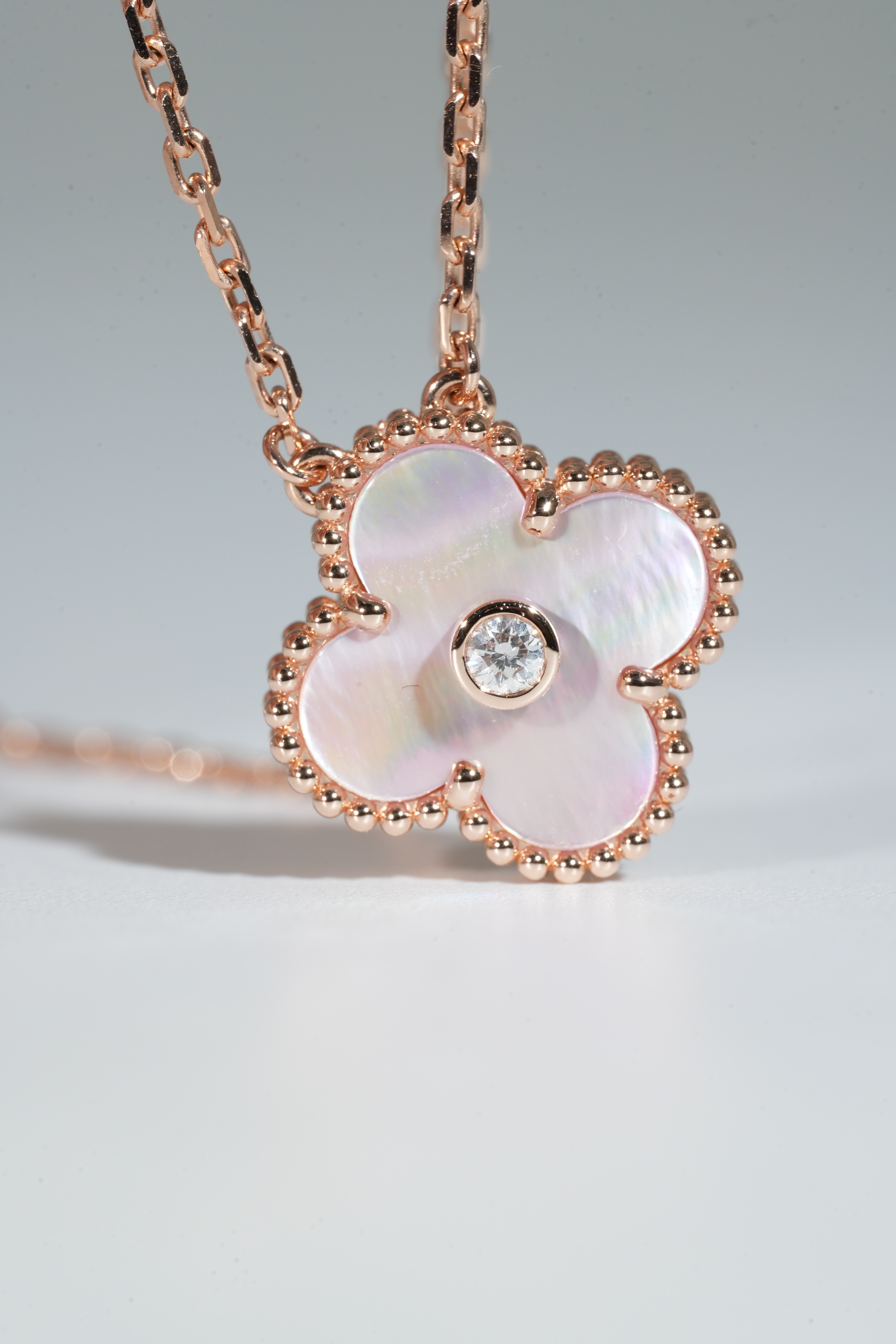 VCA Christmas Limited-Edition Pink Mother-of-Pearl Necklace