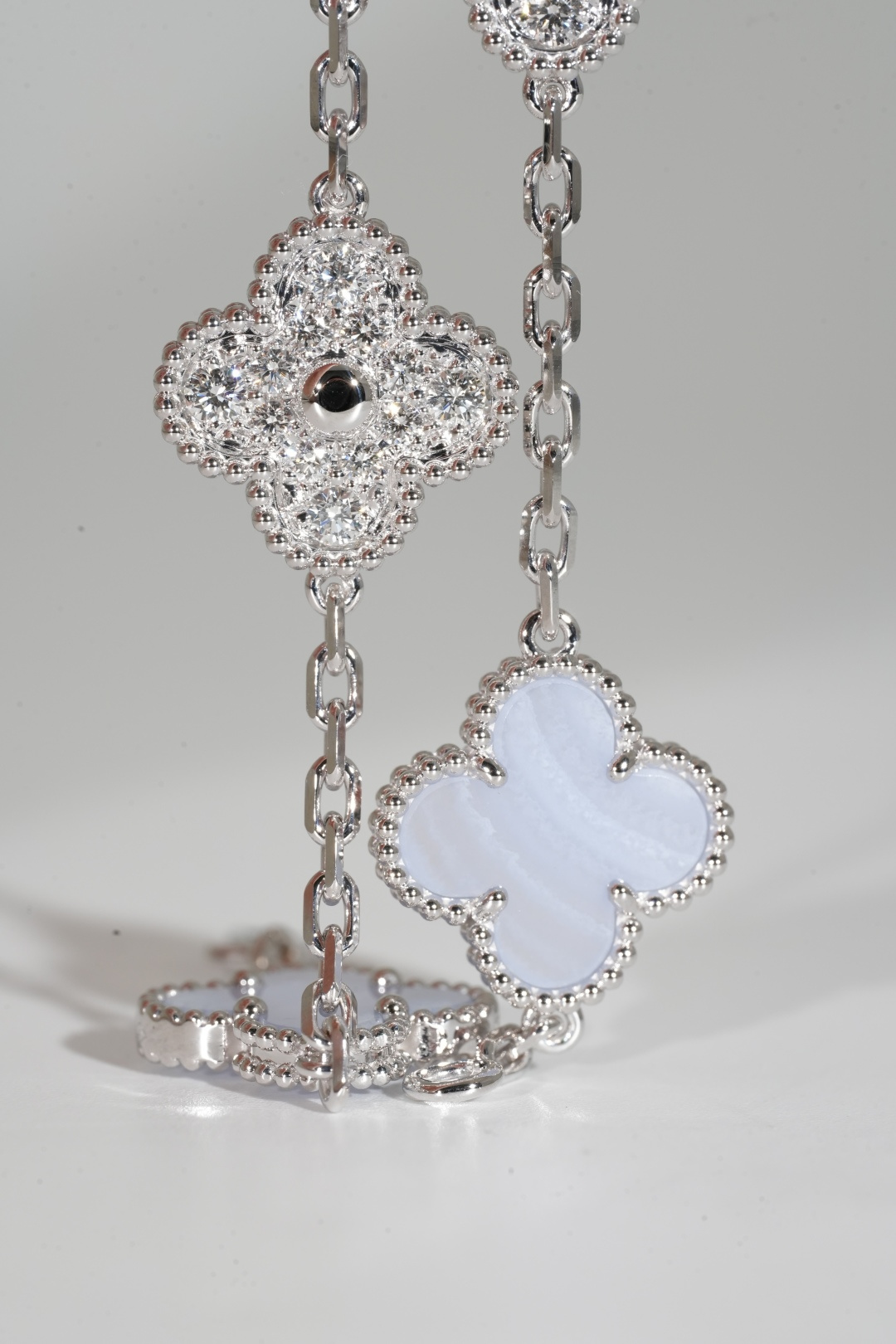 VCA Amethyst Five-Motif Bracelet with Diamond Accents