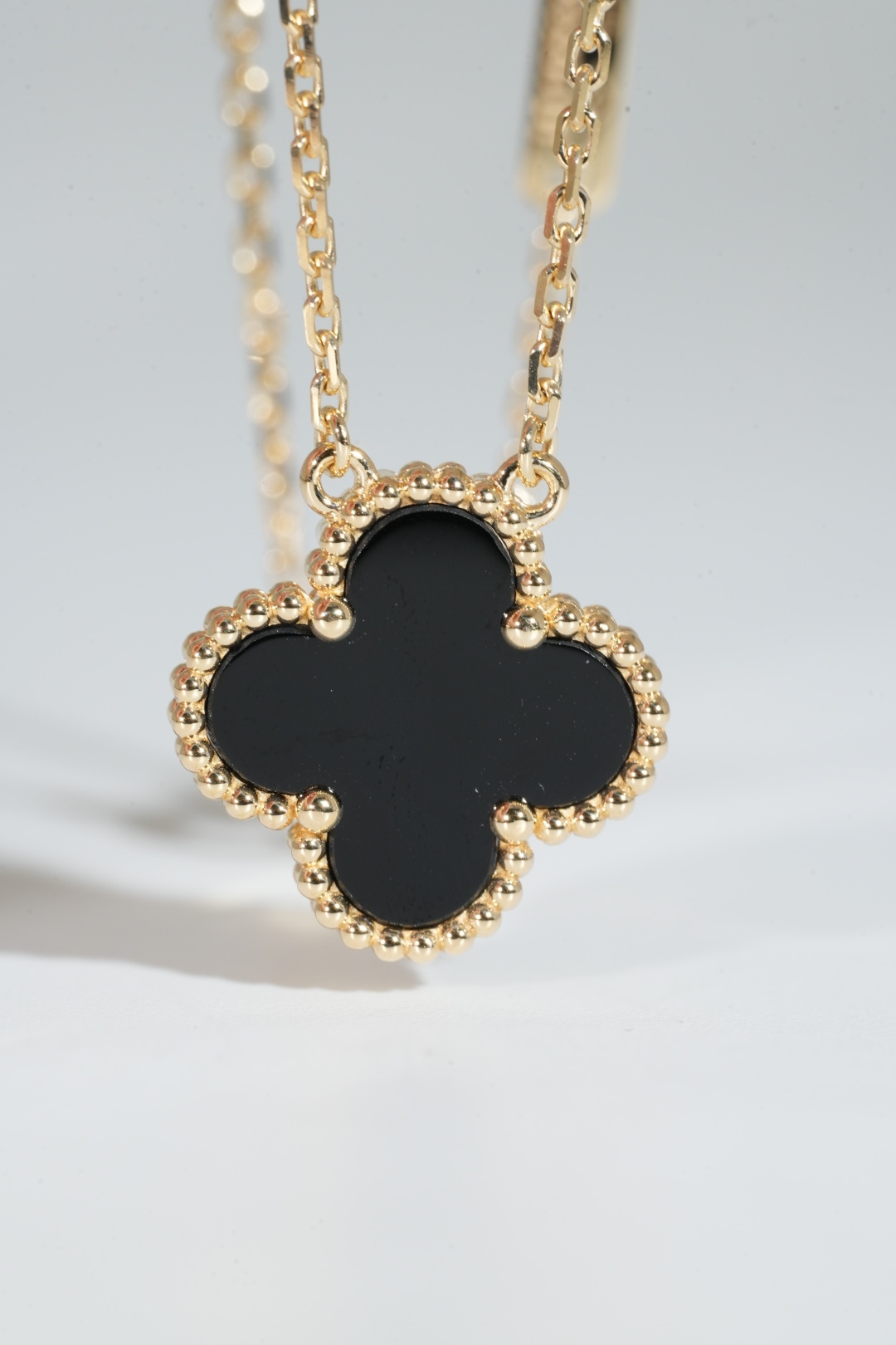VCA Black Onyx Single-Motif Necklace