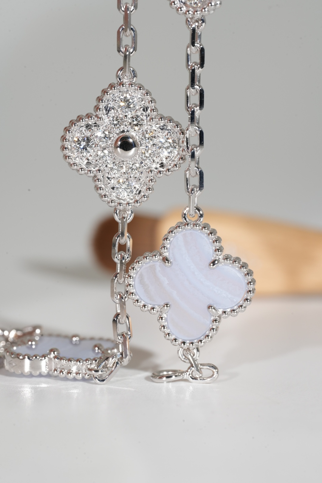 VCA Amethyst Five-Motif Bracelet with Diamond Accents