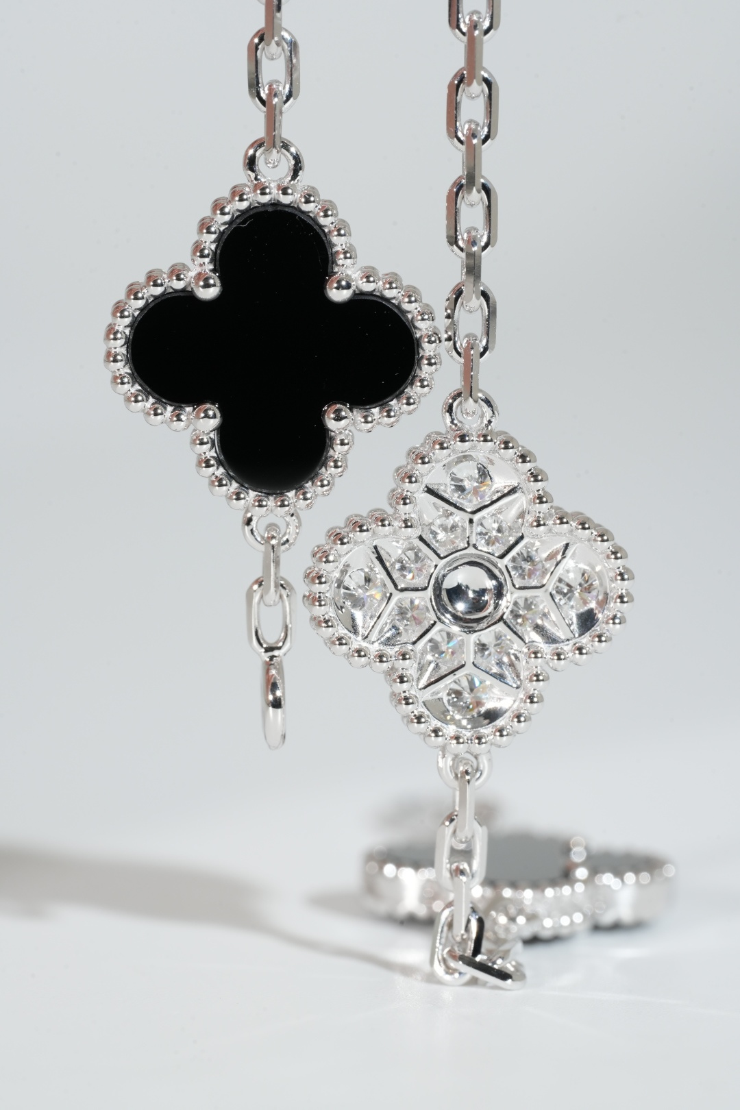 VCA Pavé Diamond Five-Motif Bracelet (“Panda” Style)