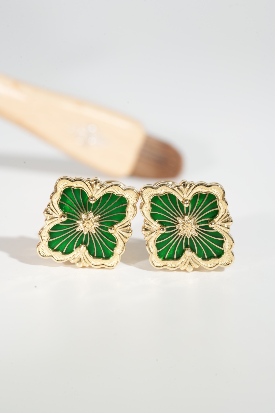 Buccellati Green Enamel Earrings