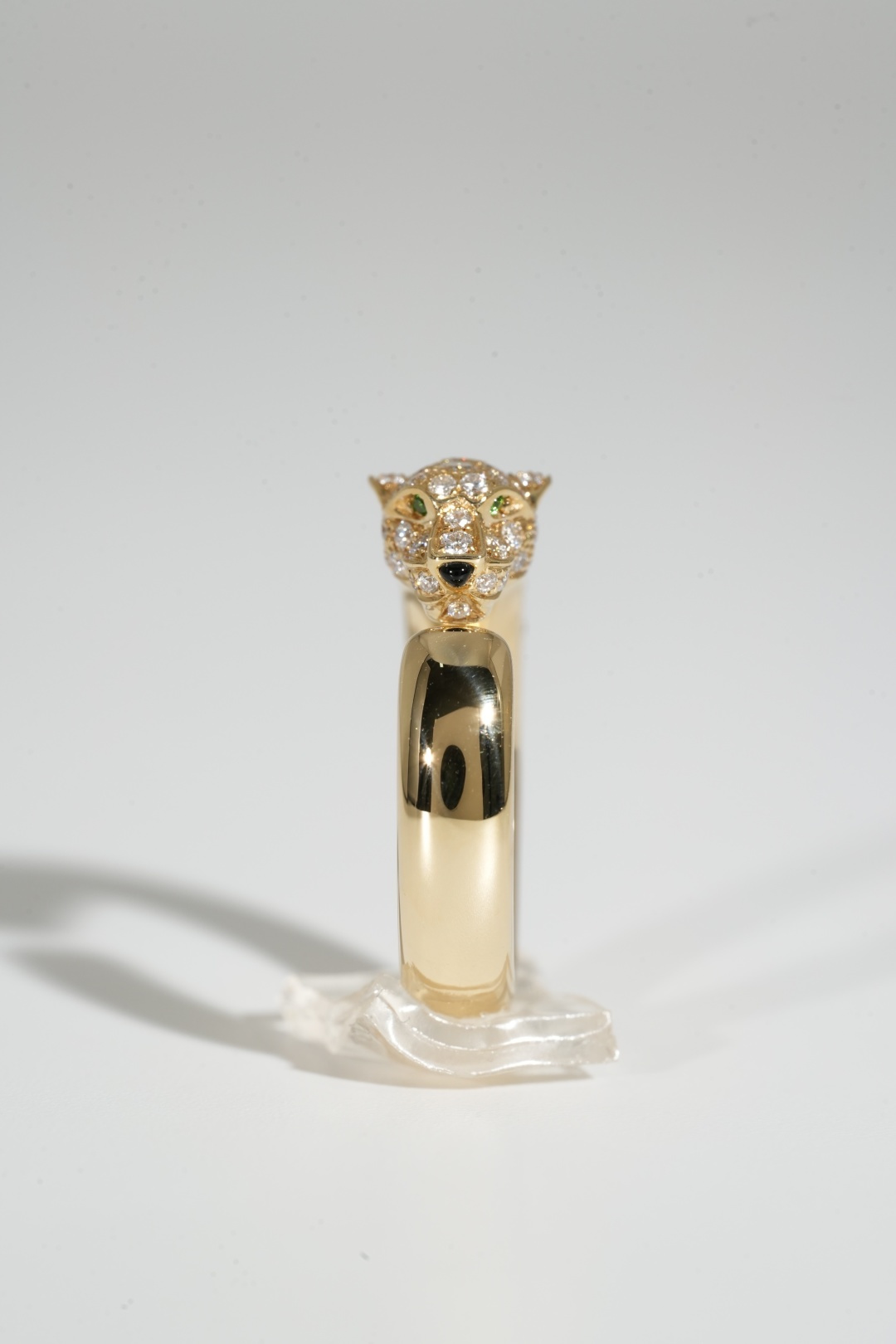 Cartier Panther Head Ring with Half-Stud Design