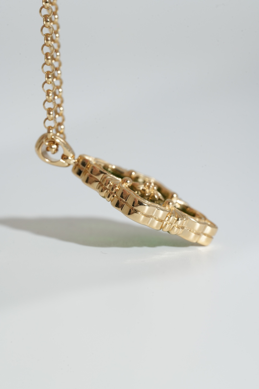 Buccellati Large Green Enamel Pendant Necklace