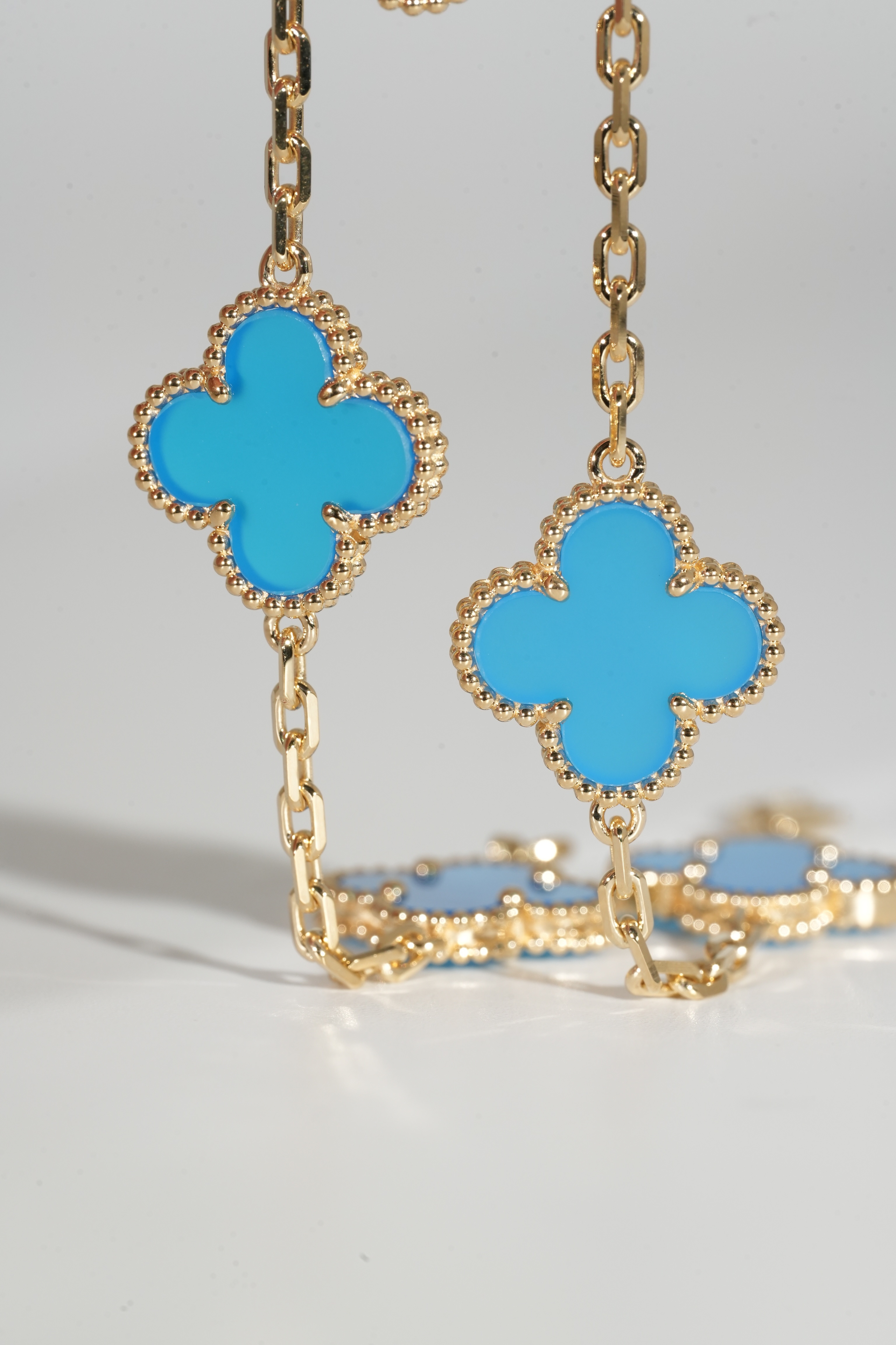 VCA Blue Agate Five-Motif Bracelet