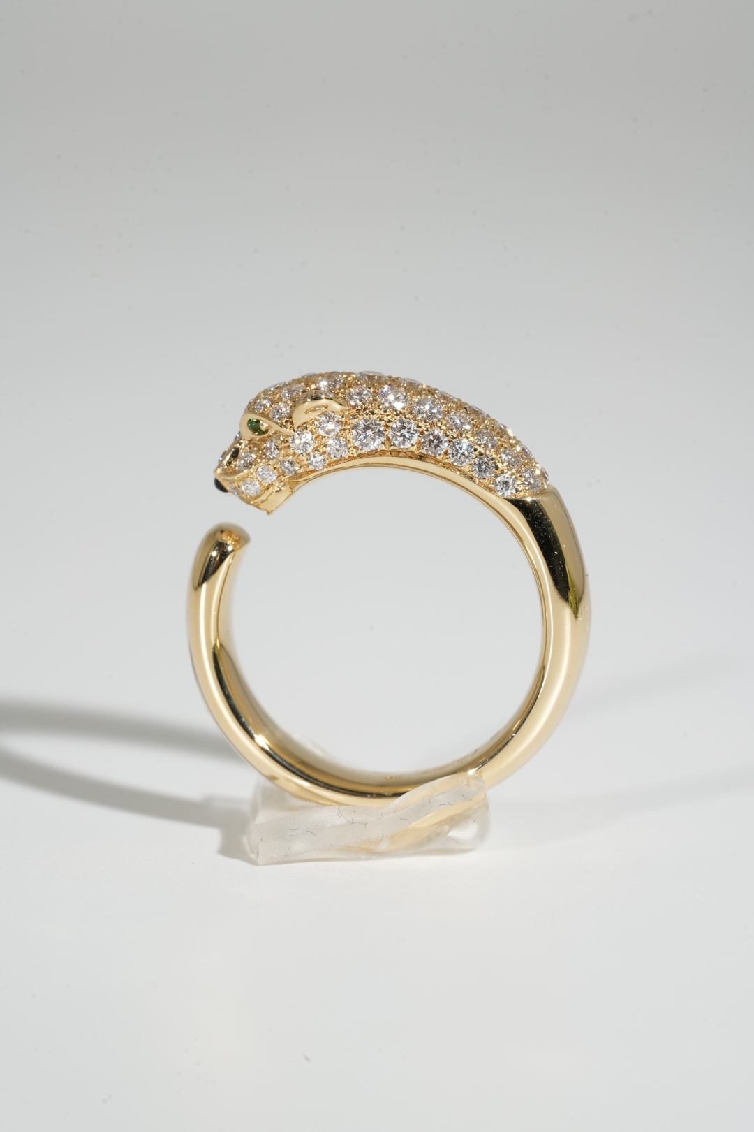 Cartier Panther Head Ring with Half-Stud Design