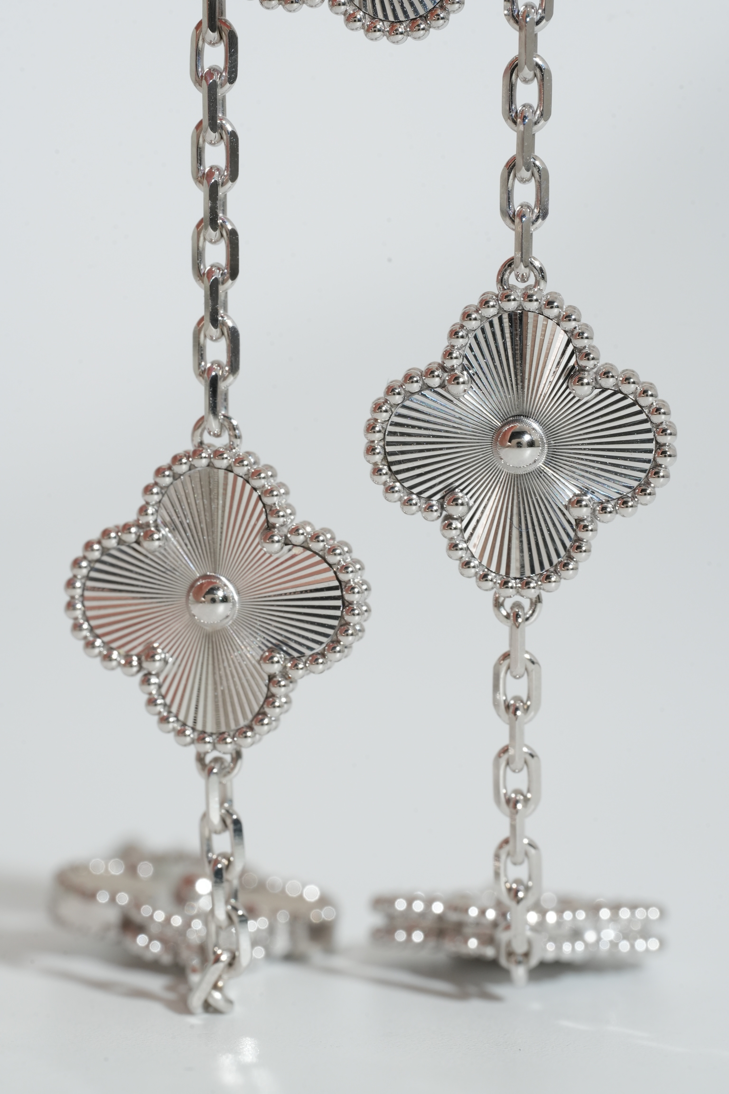 VCA Silver Guilloché Five-Motif Bracelet